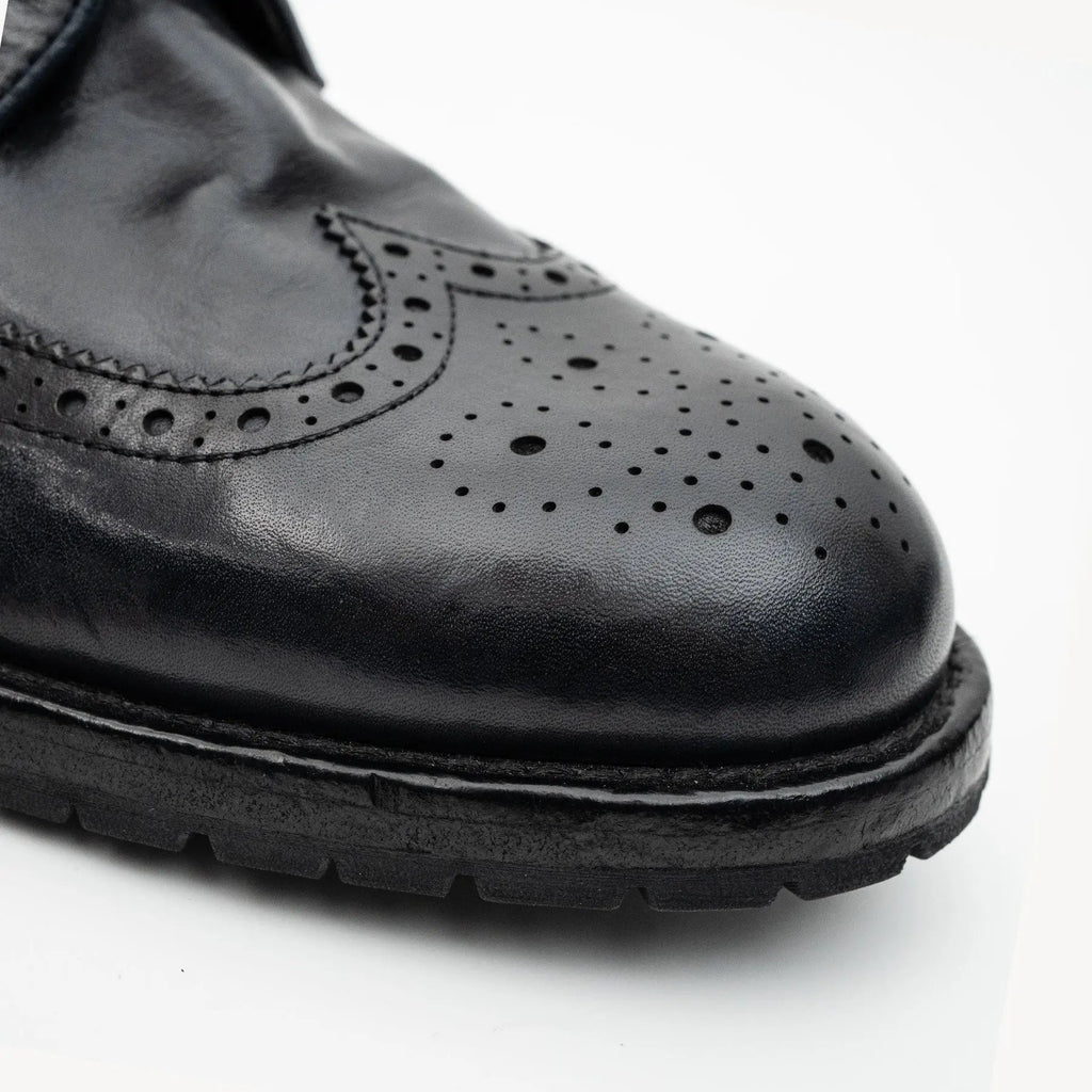 Midnight Navy Washed Leather Lug Derby