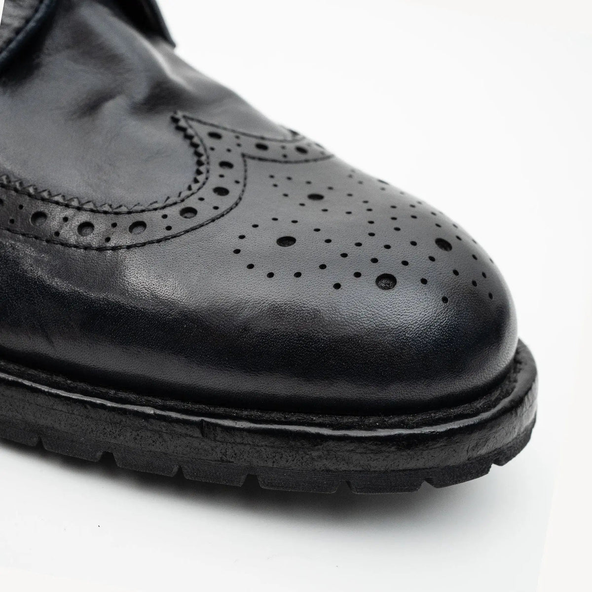 Midnight Navy Washed Leather Lug Derby