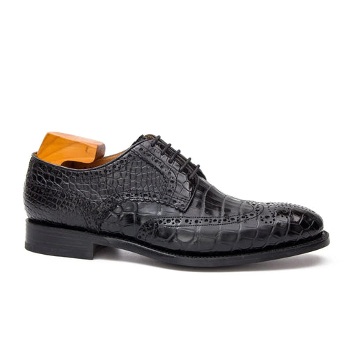 Black Croc Wingtip Derby