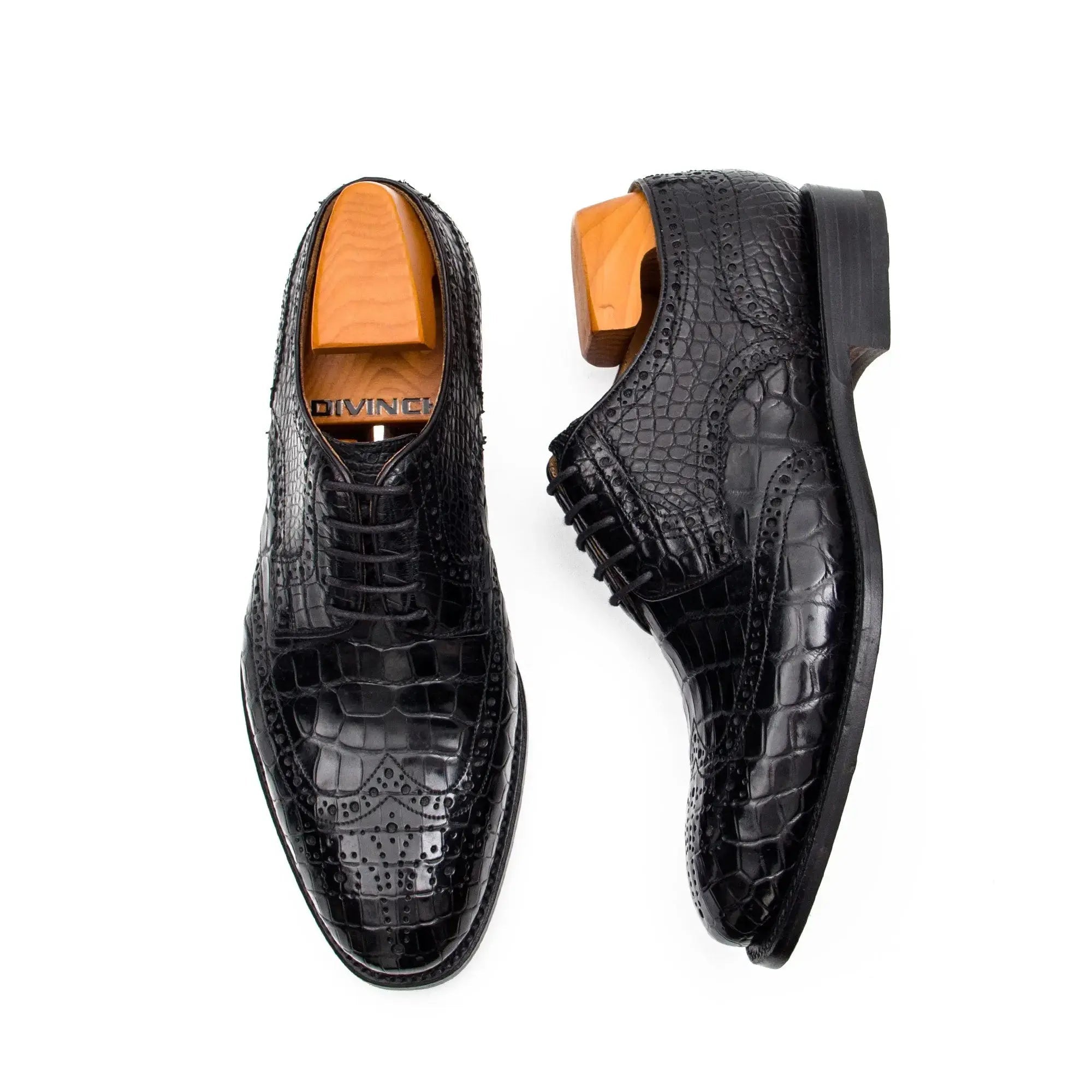 Black Croc Wingtip Derby