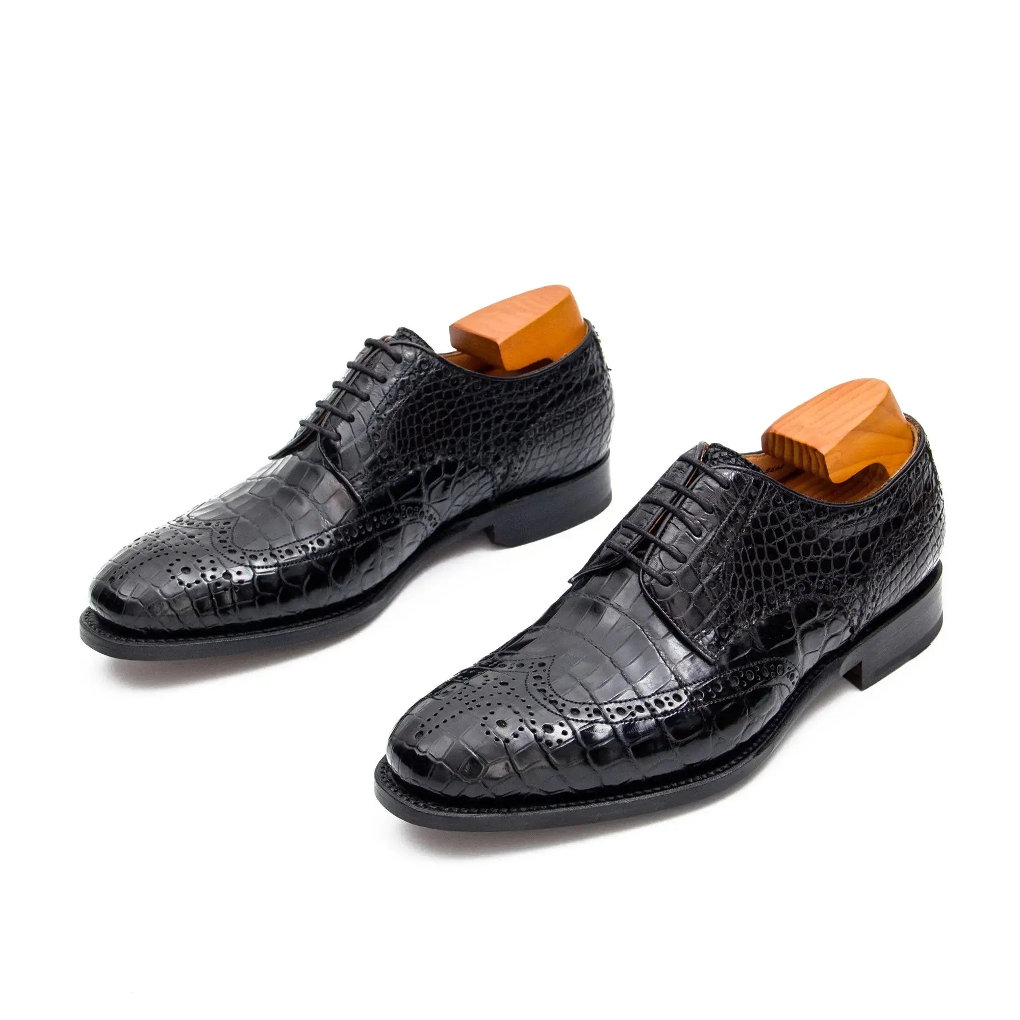 Black Croc Wingtip Derby