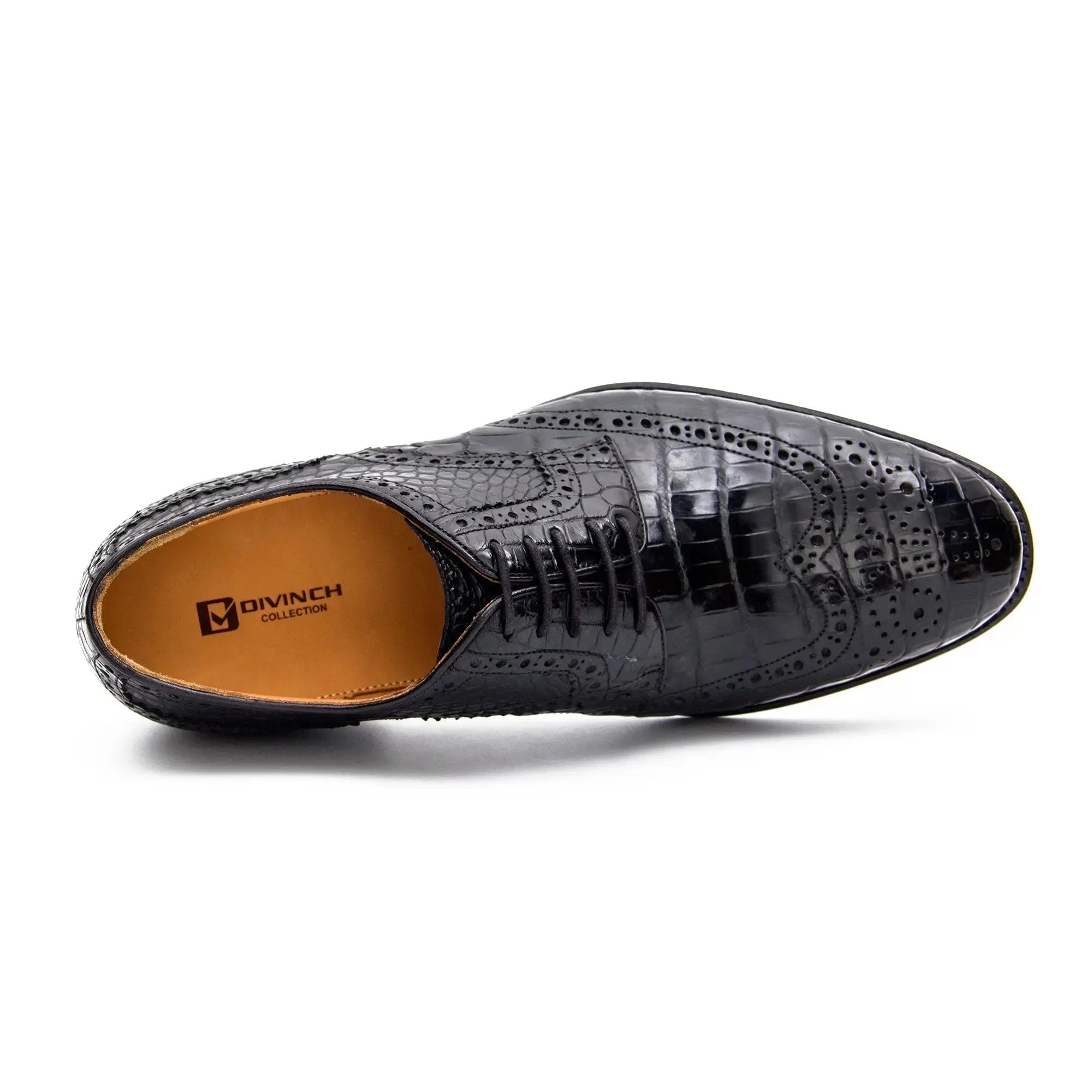 Black Croc Wingtip Derby