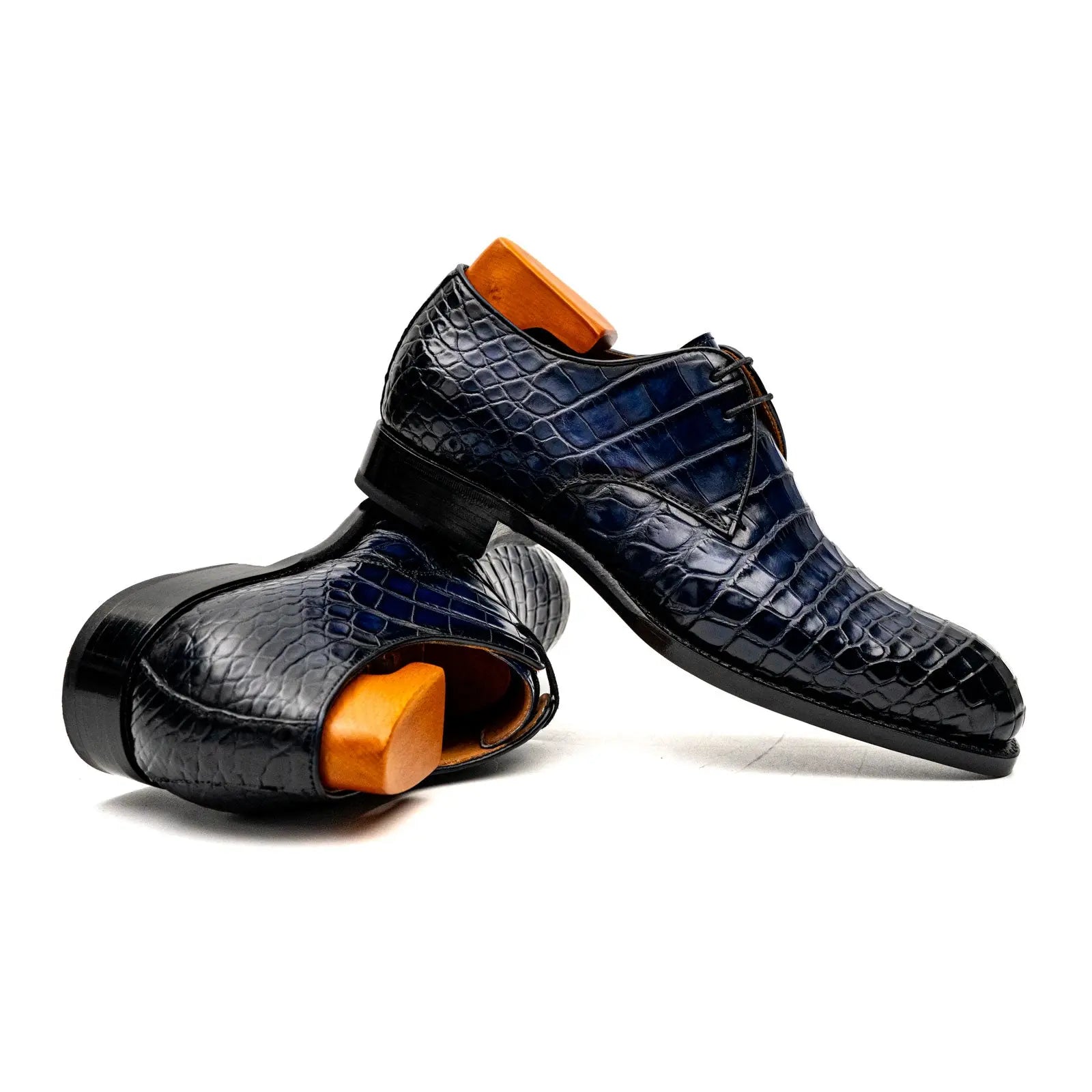 Blue Crocodile Derby Shoe