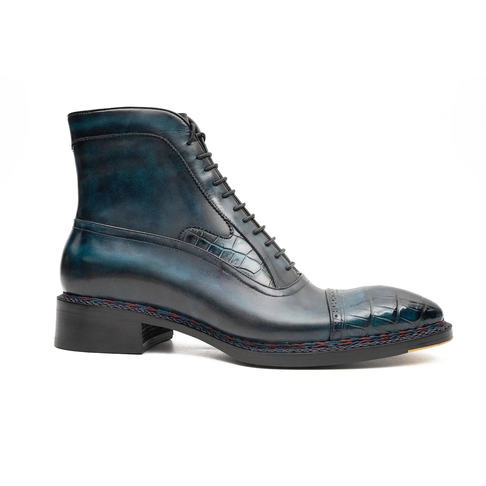 Midnight Crocodile Lace-Up Boot