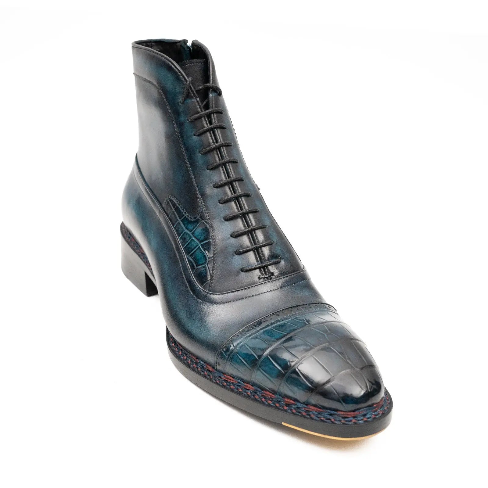 Midnight Crocodile Lace-Up Boot