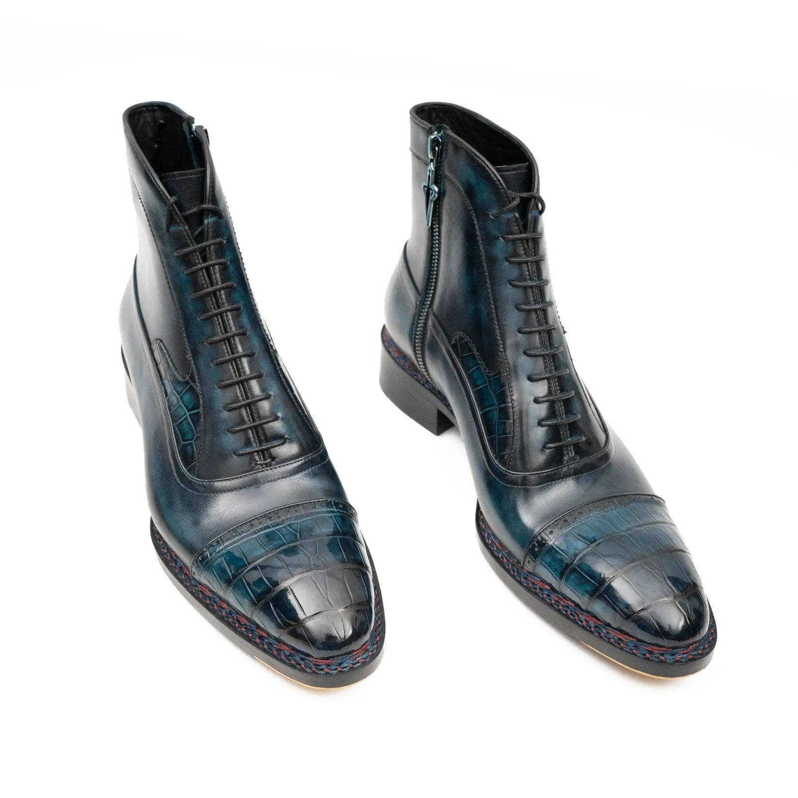 Midnight Crocodile Lace-Up Boot