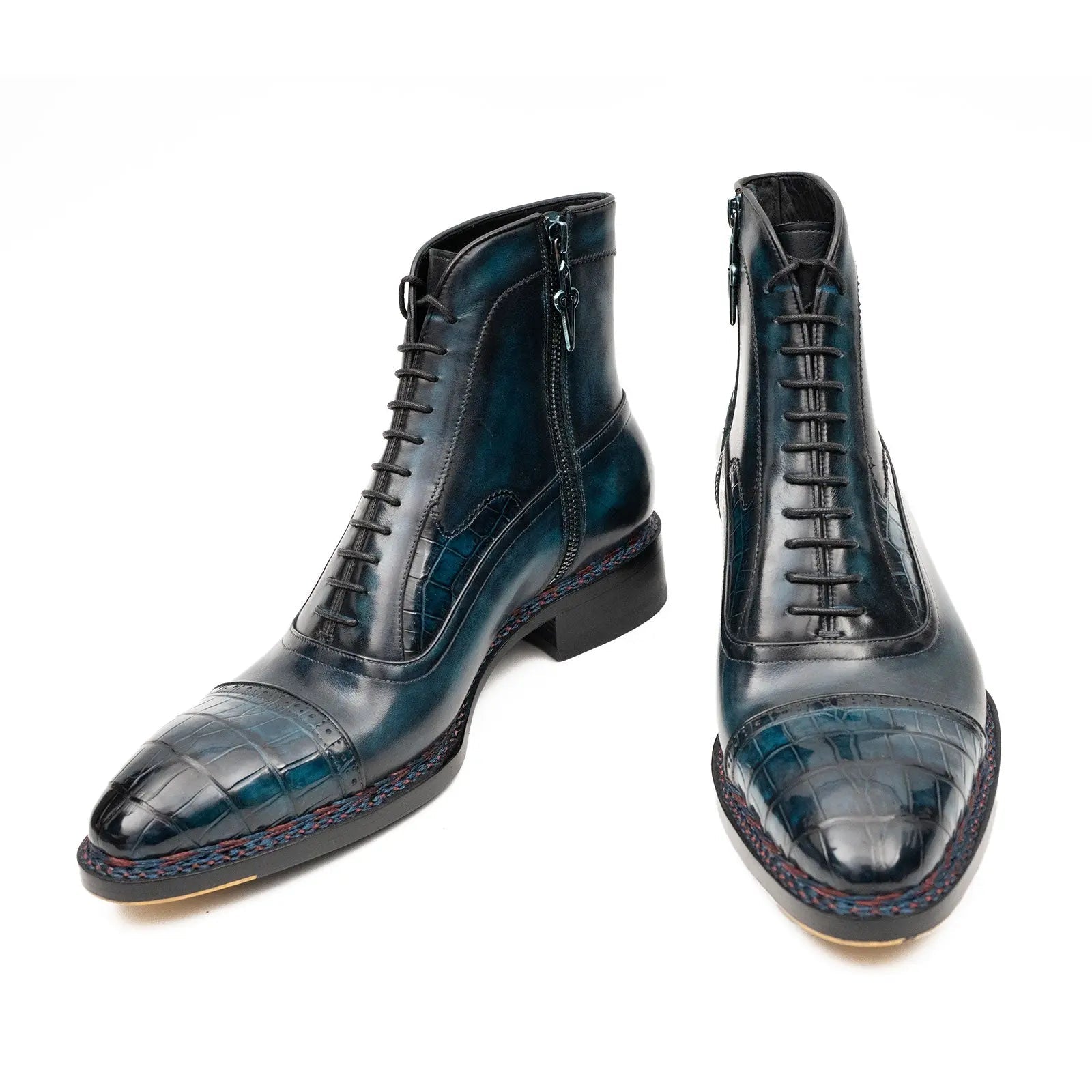 Midnight Crocodile Lace-Up Boot