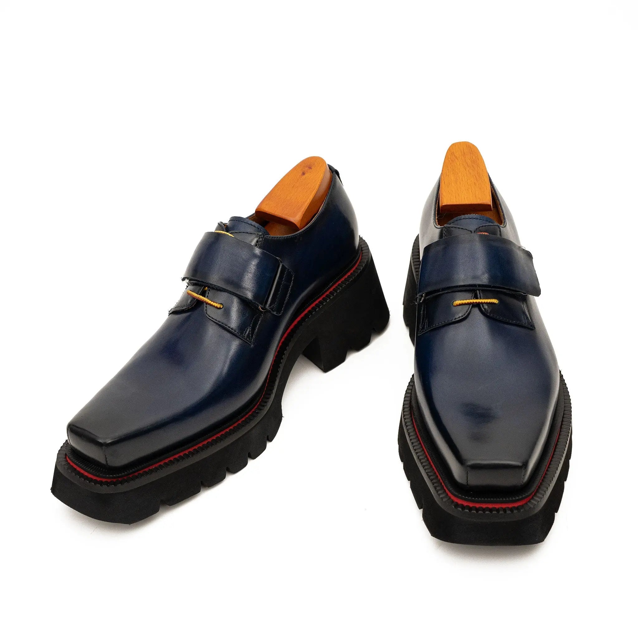 Blue Platform Strap Shoes for Men