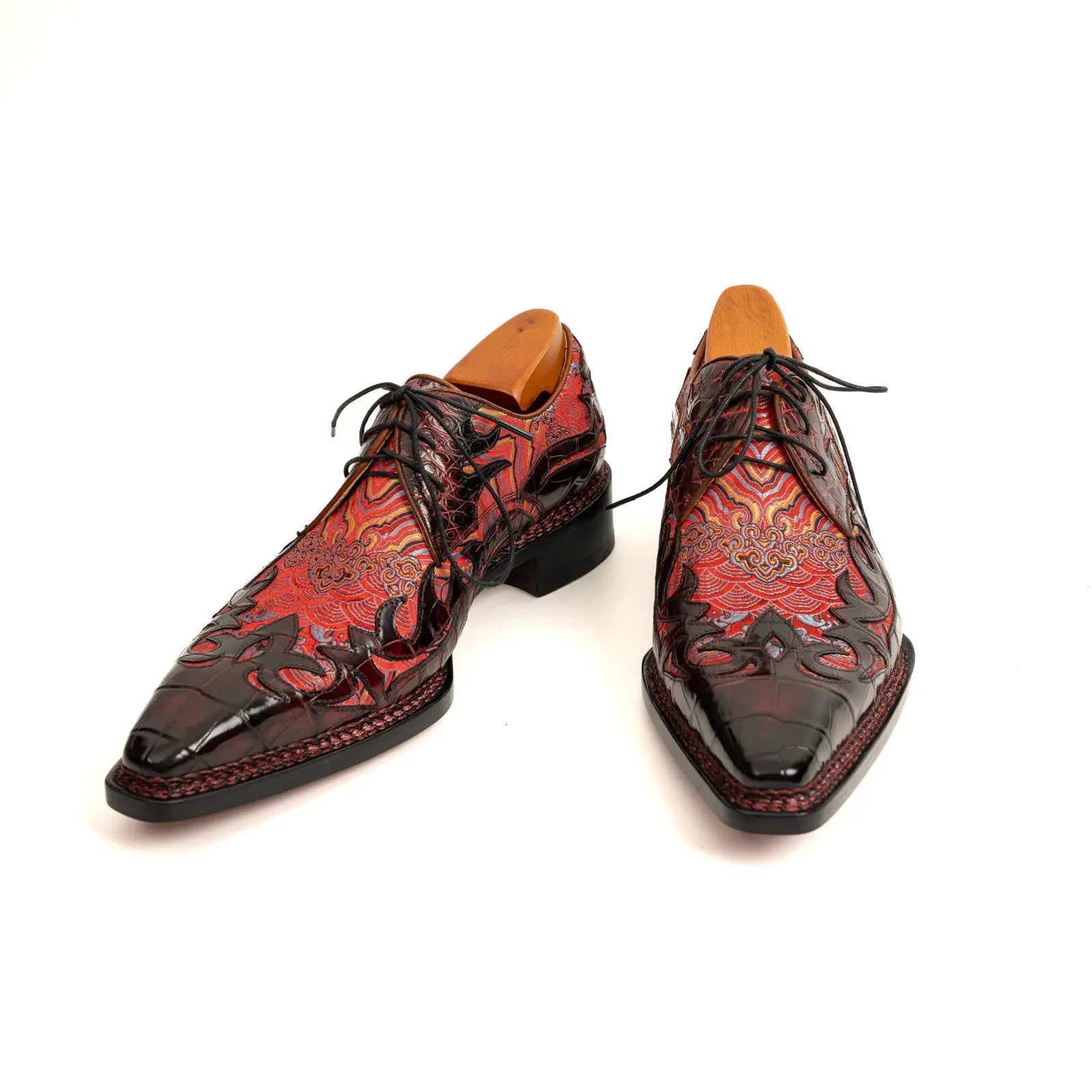 Red Pattern Crocodile Derby