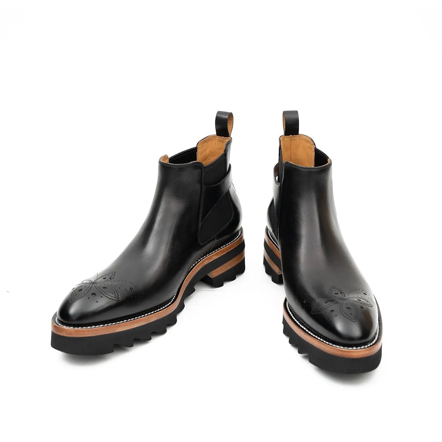 Black Buckled Chelsea Boots