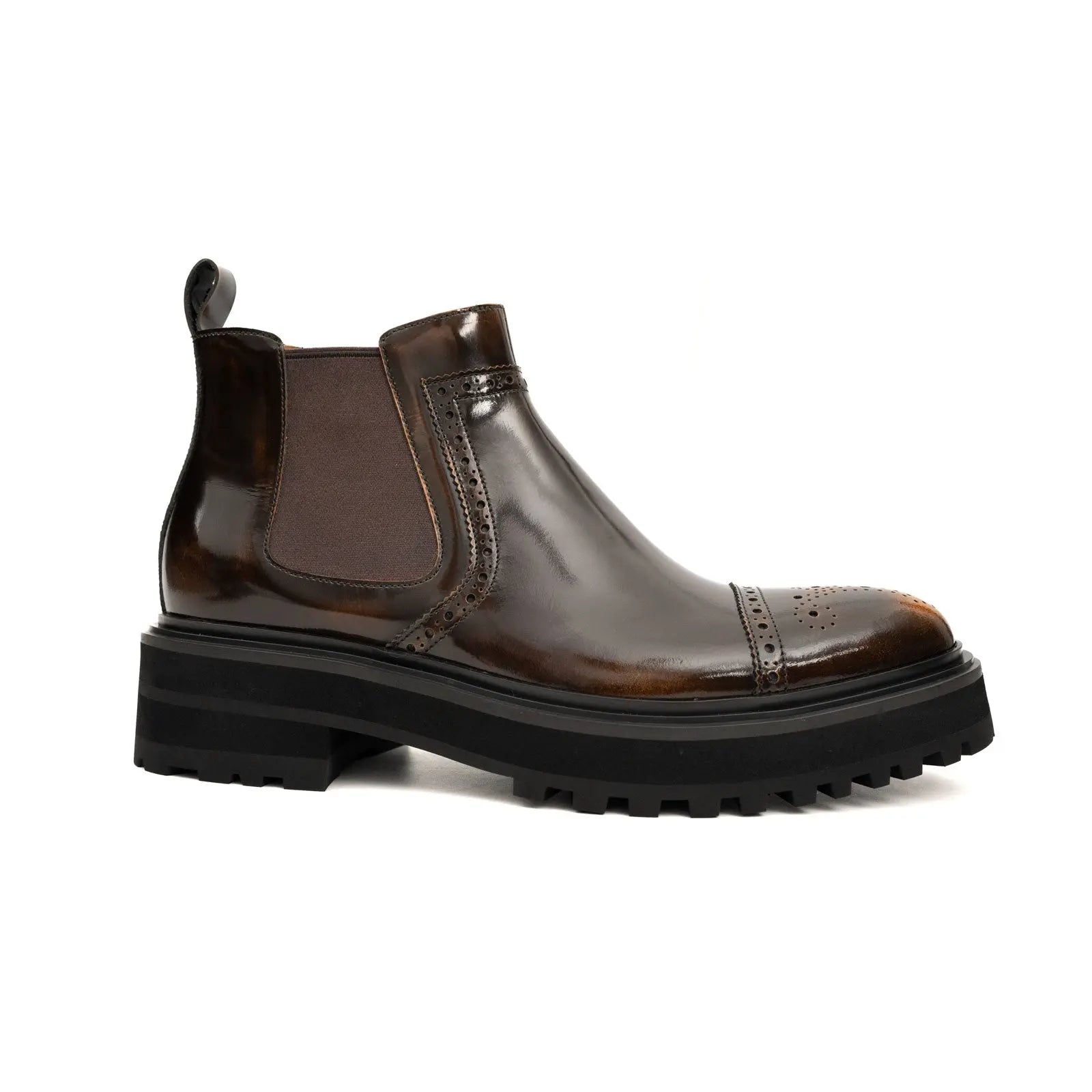 Cognac Croc Leather Chelsea Boot