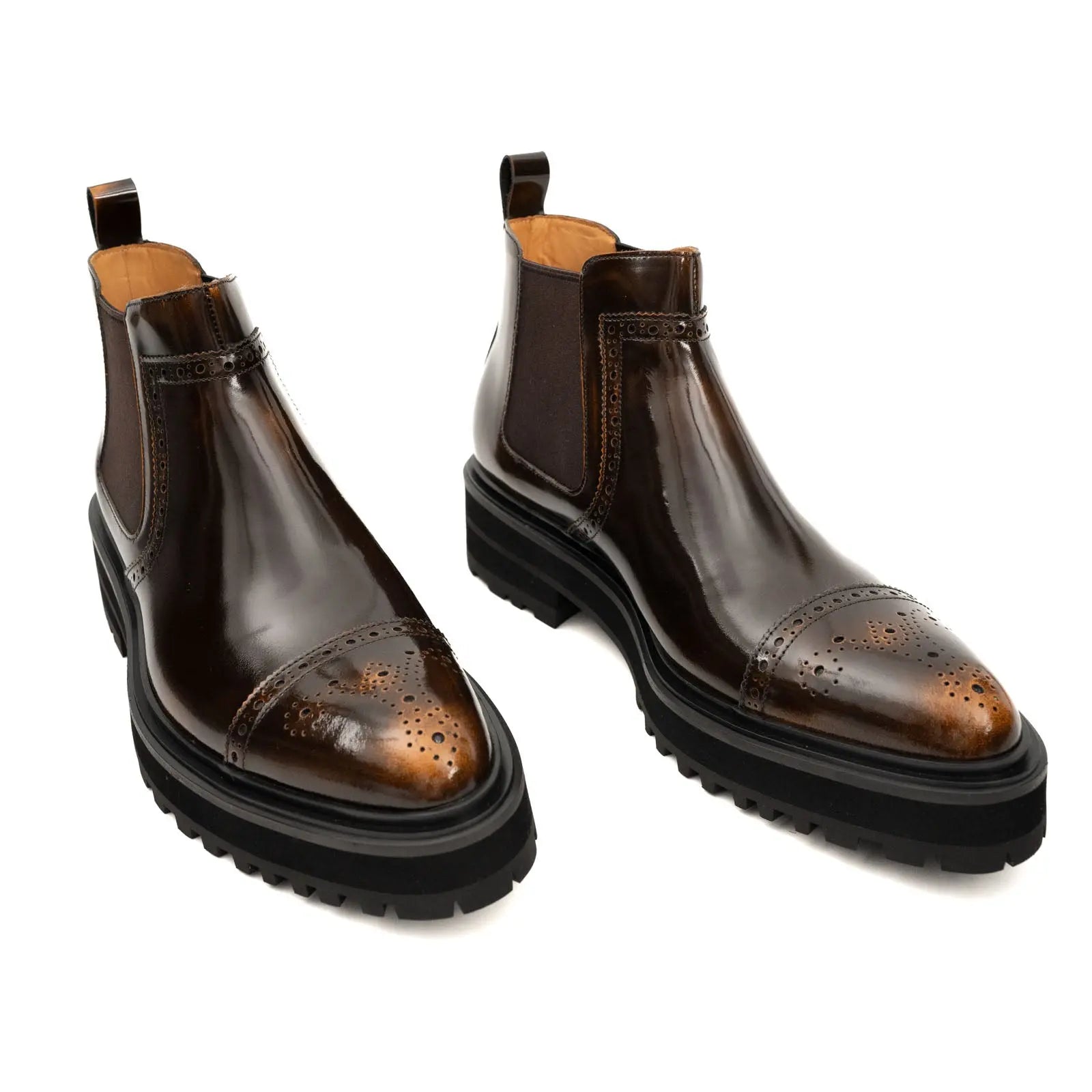 Cognac Croc Leather Chelsea Boot