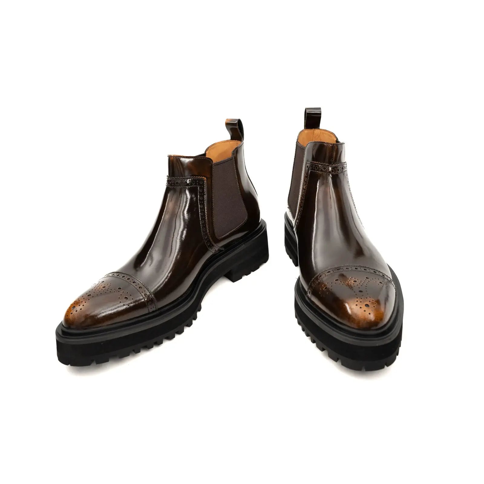 Cognac Croc Leather Chelsea Boot