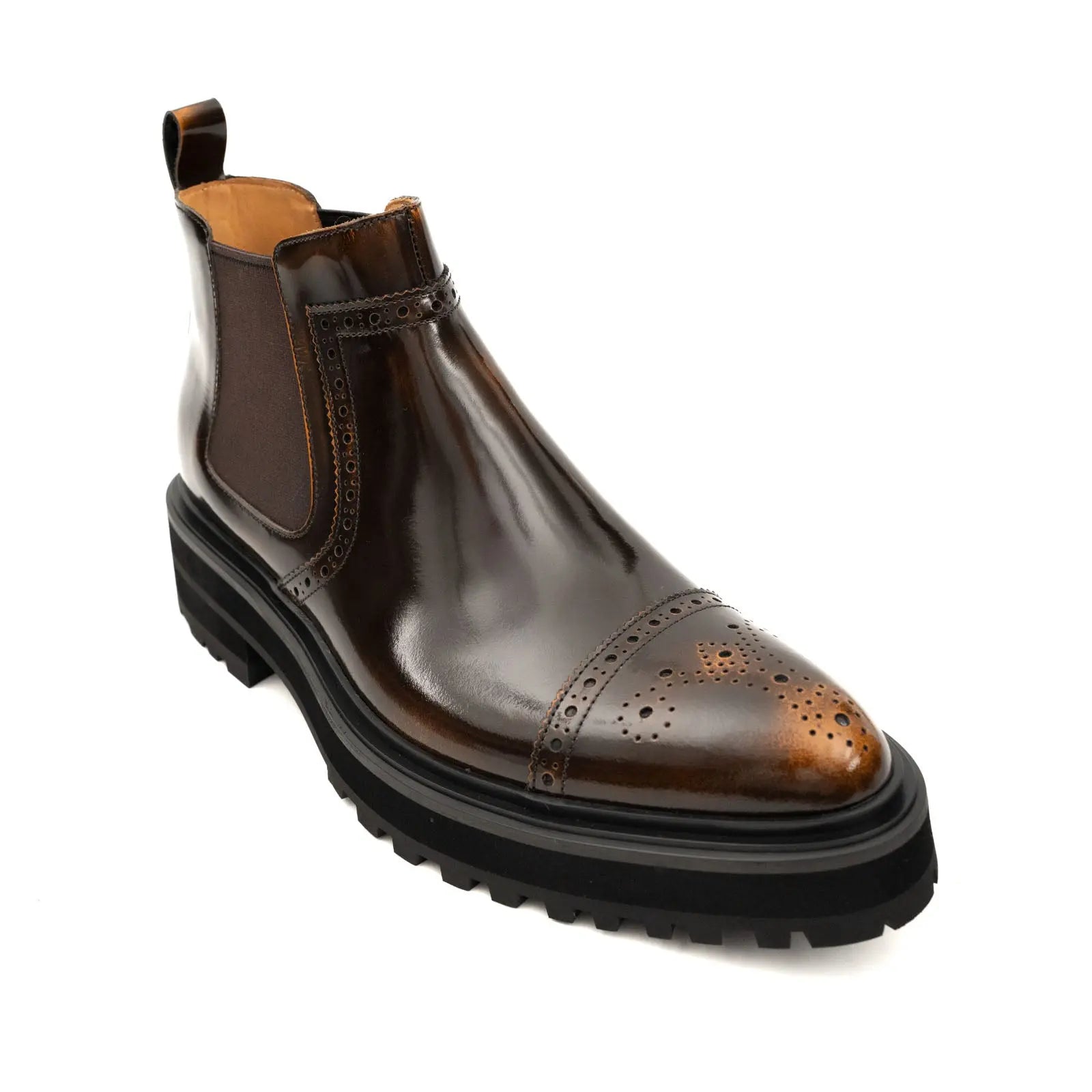 Cognac Croc Leather Chelsea Boot