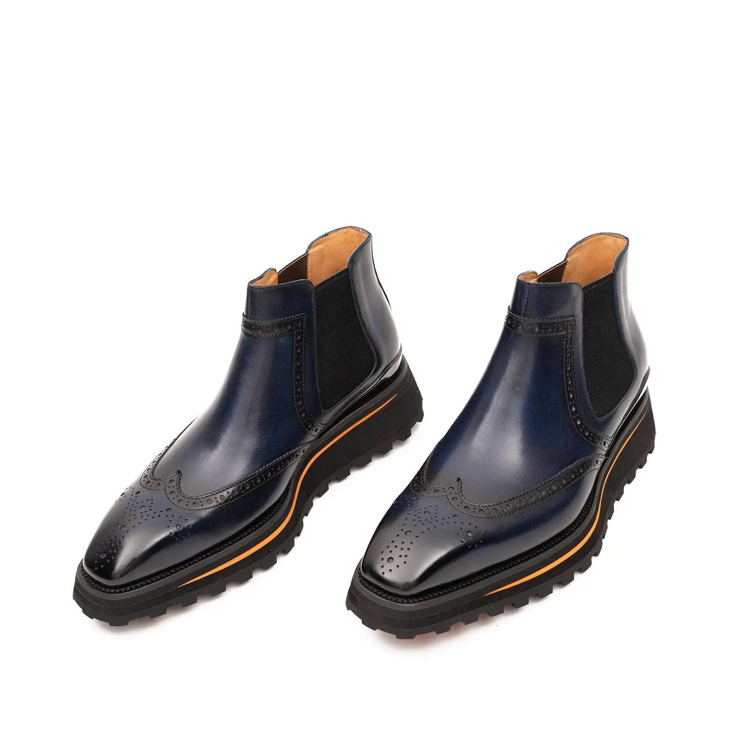 Navy Wingtip Chelsea Boot