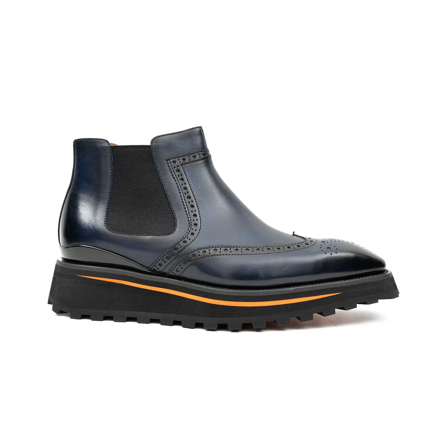 Navy Wingtip Chelsea Boot