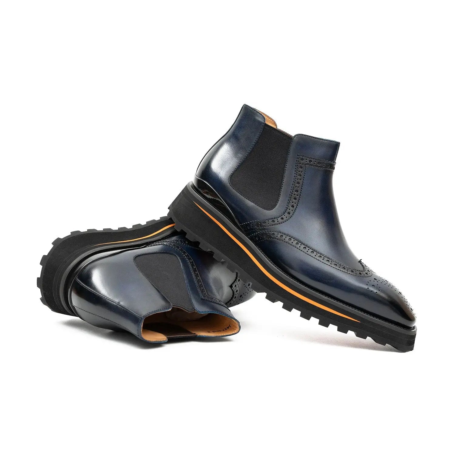 Navy Wingtip Chelsea Boot