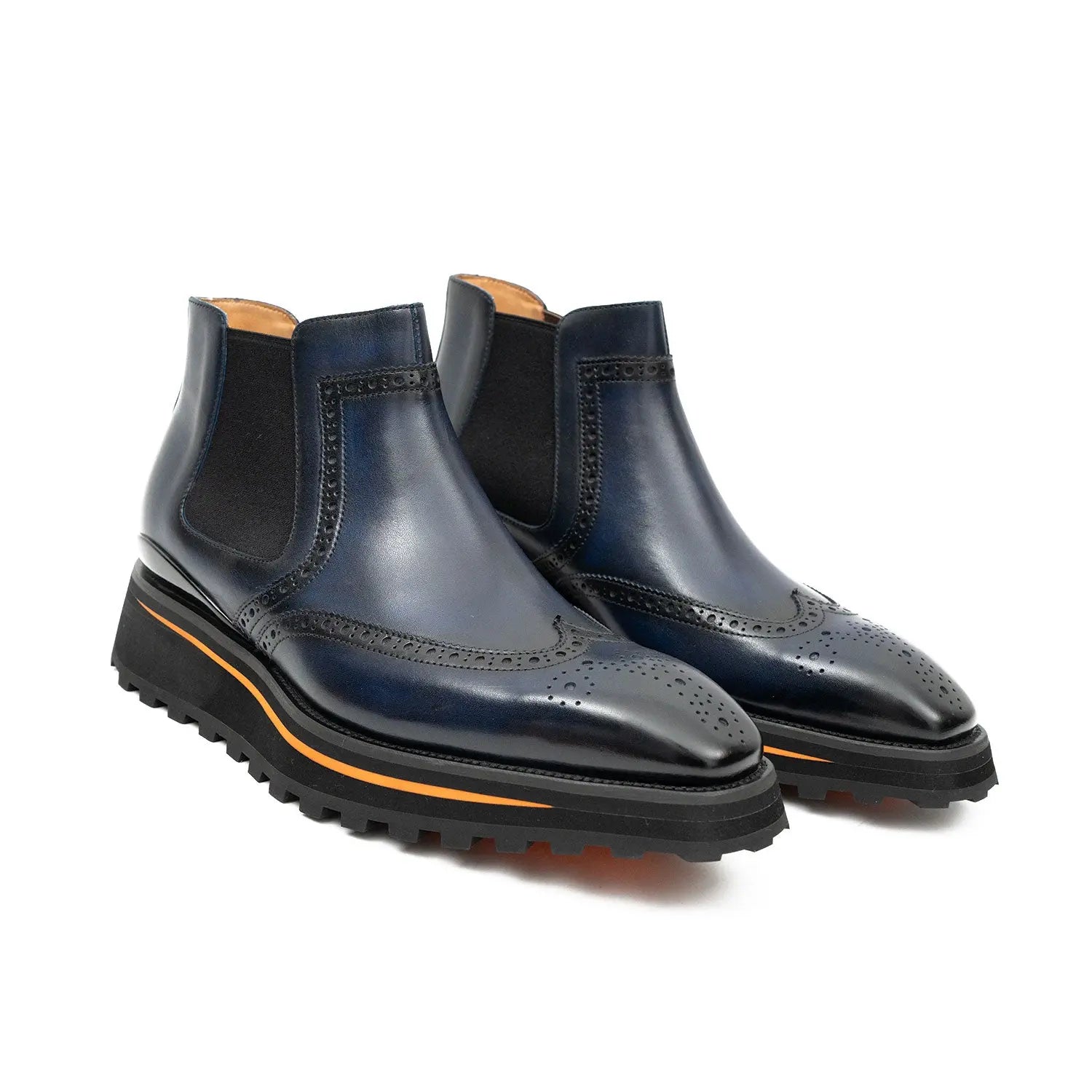 Navy Wingtip Chelsea Boot
