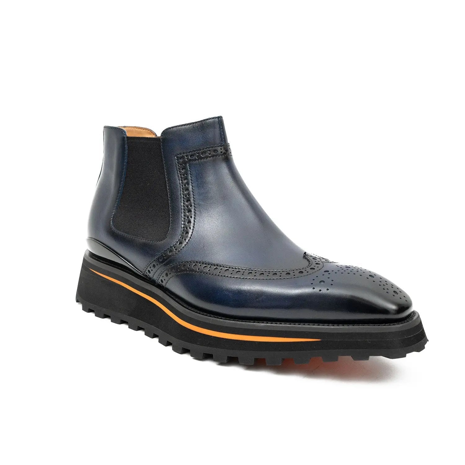 Navy Wingtip Chelsea Boot