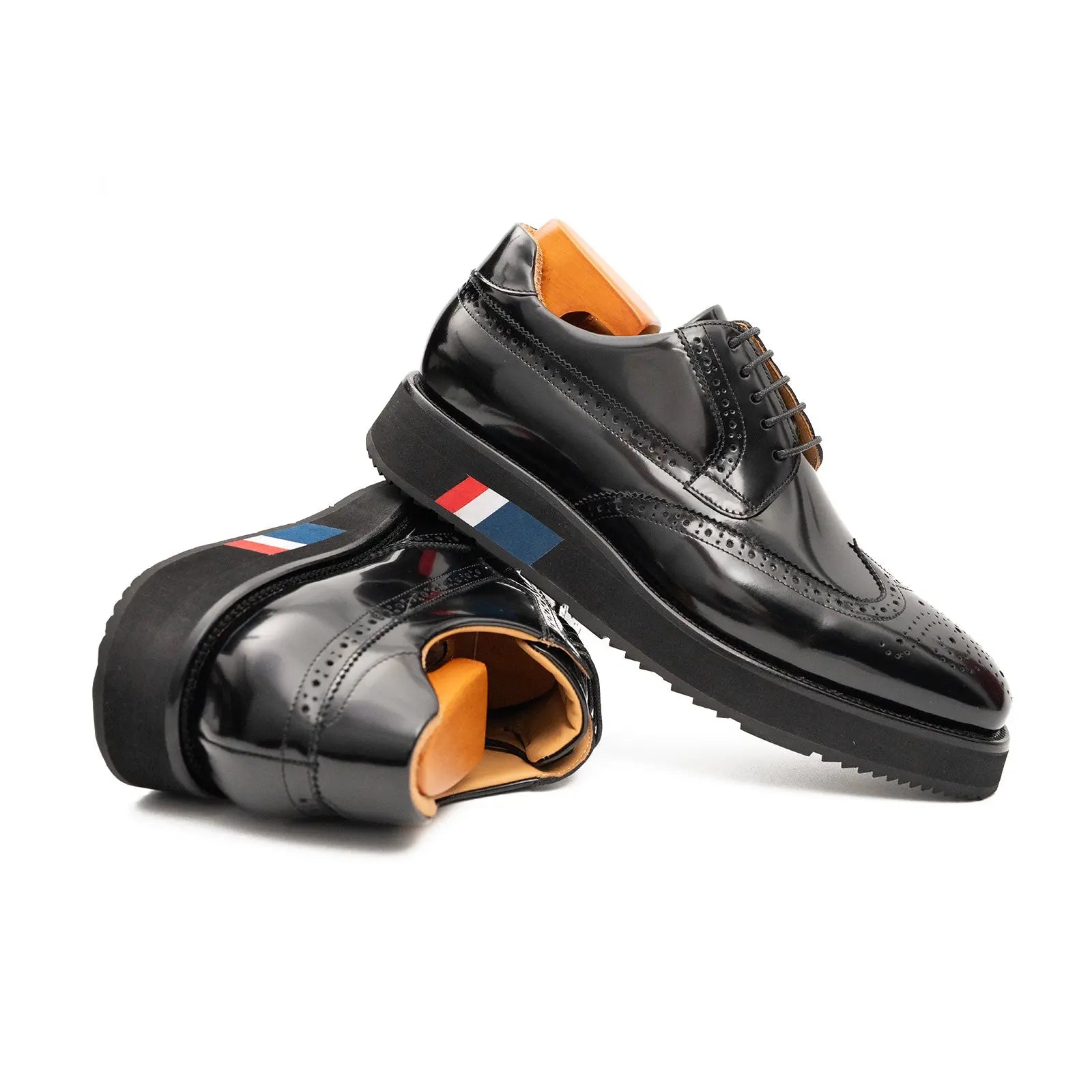 Black Brogue Derby with Black Sole