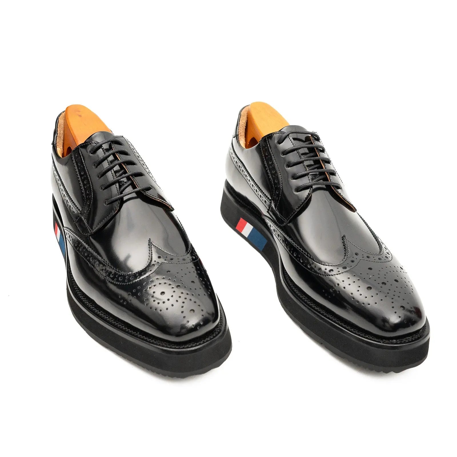 Black Brogue Derby with Black Sole
