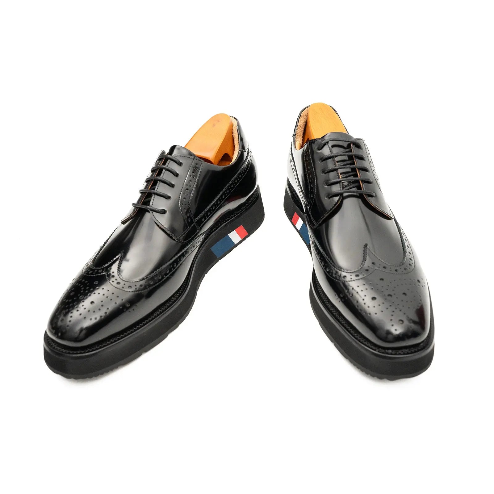 Black Brogue Derby with Black Sole