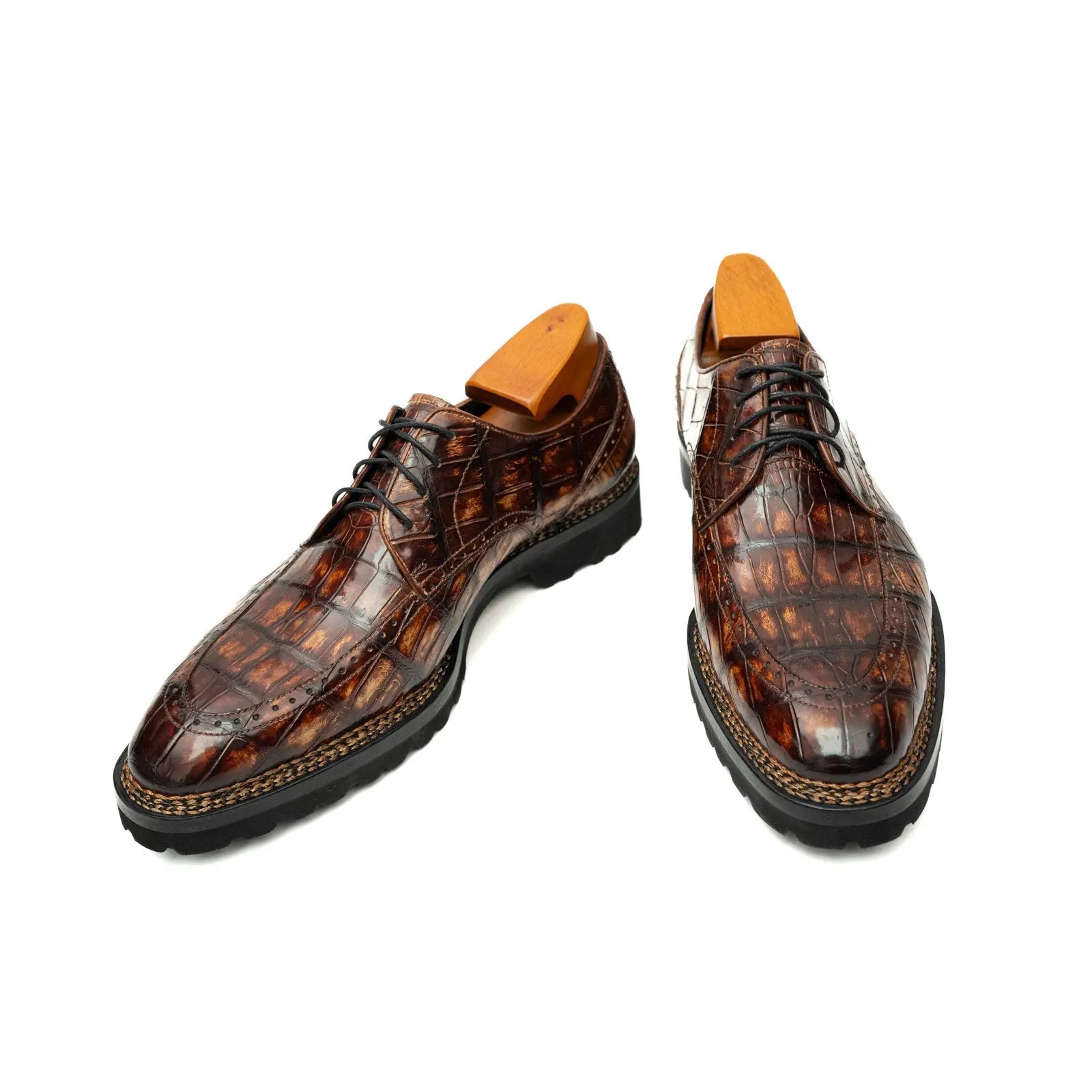 Cognac Crocodile Norwegian Lug Derby