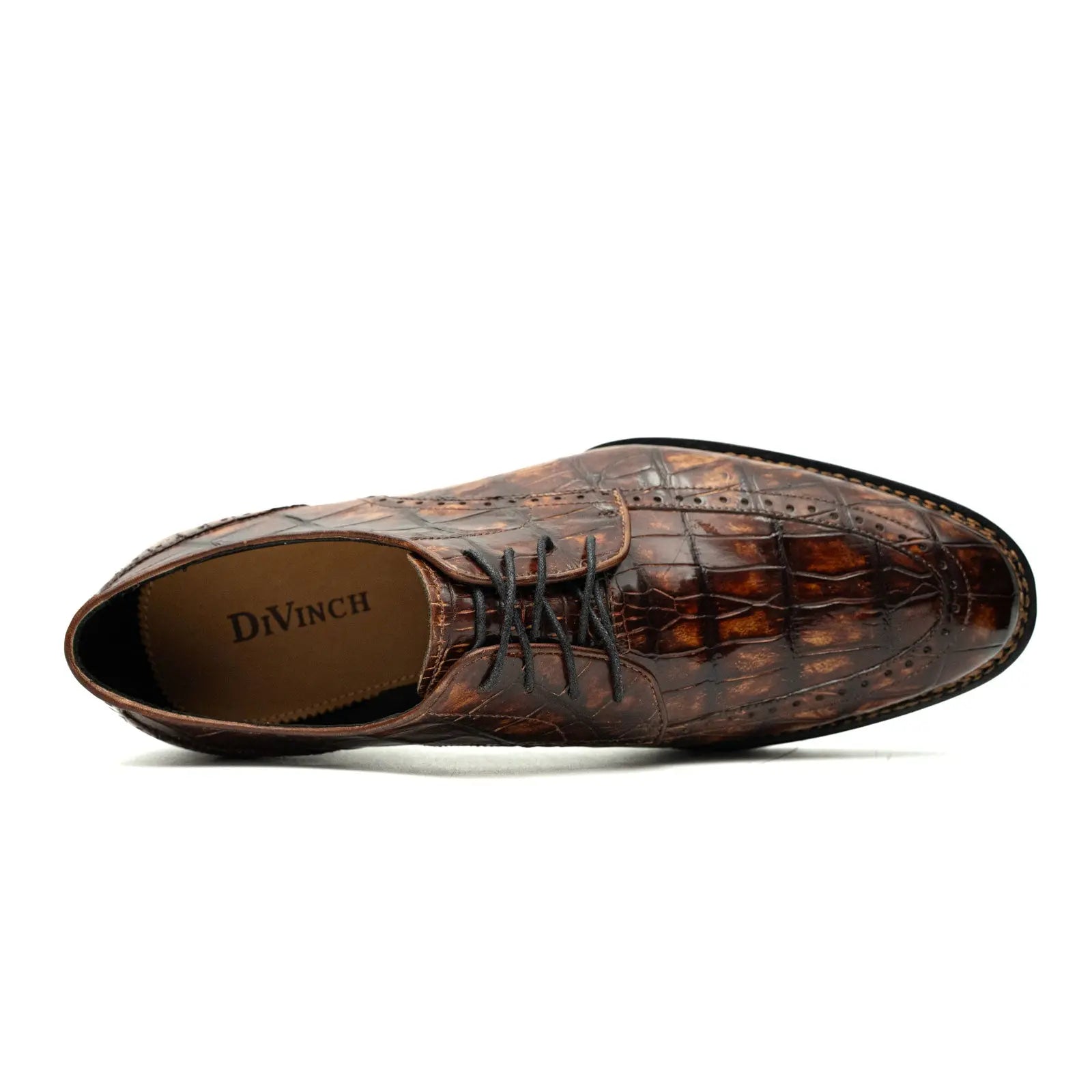 Cognac Crocodile Norwegian Lug Derby