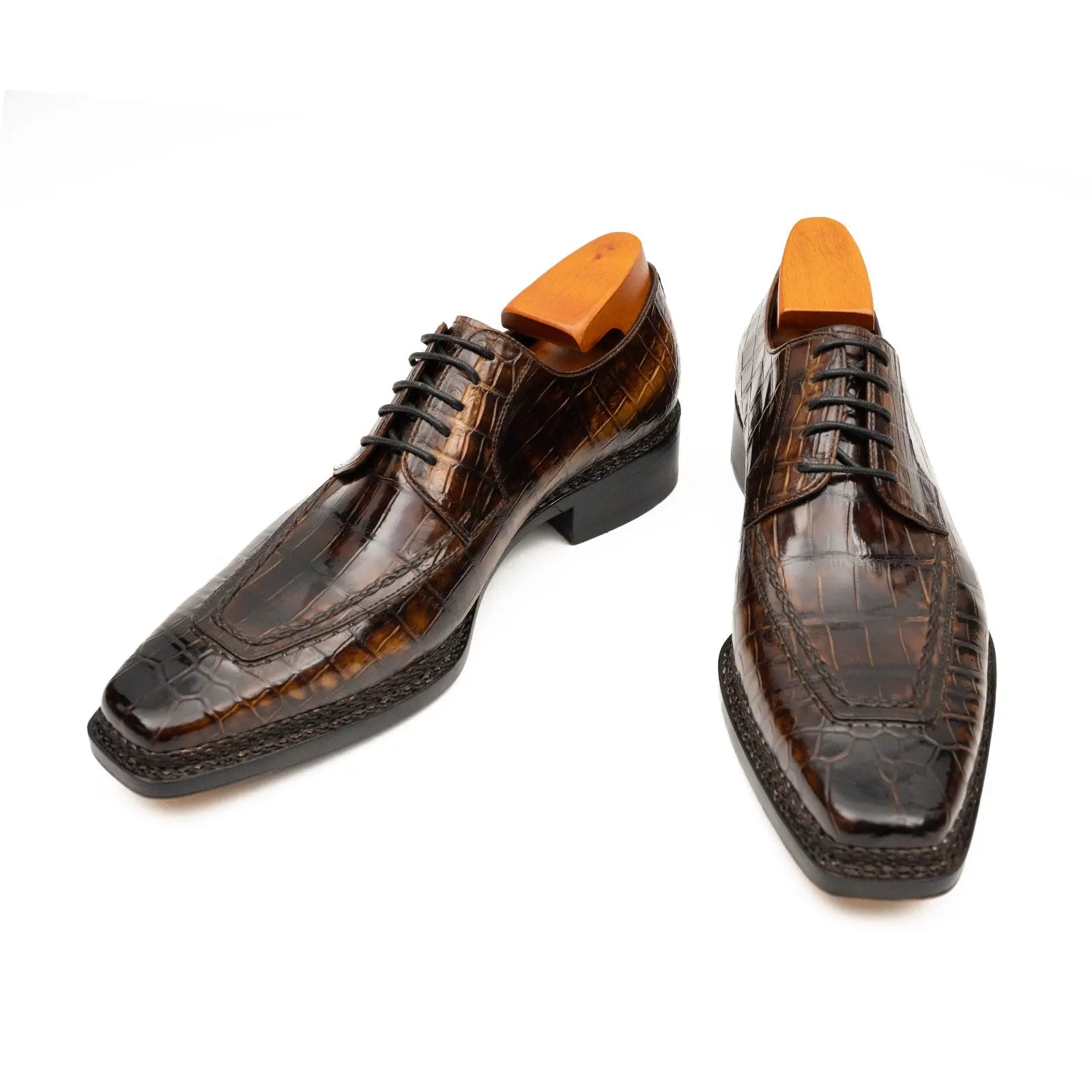 Espresso Crocodile Apron Derby