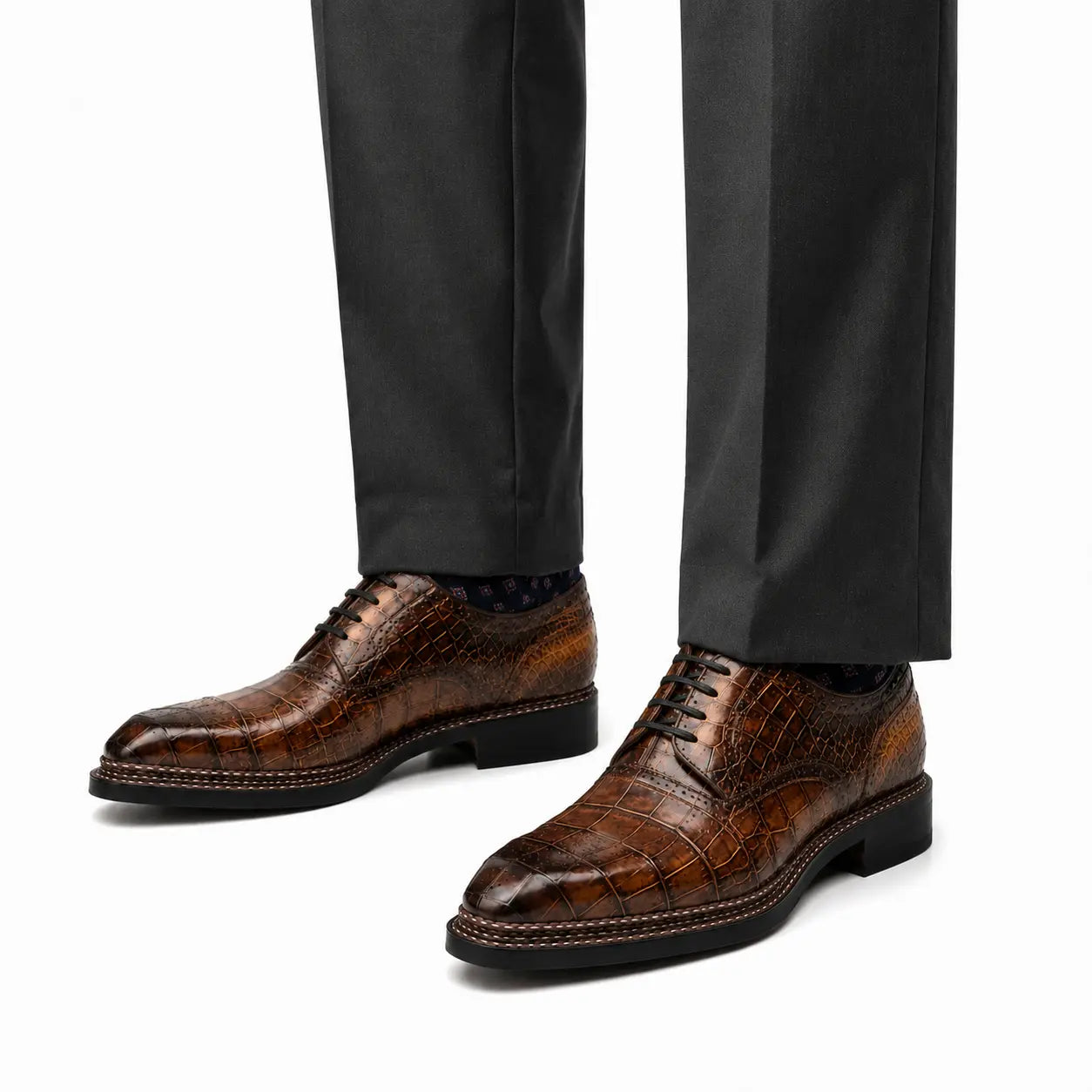 Brown Crocodile Norwegian Oxford