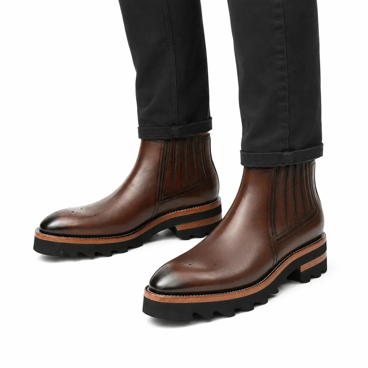 Brown Lug Sole Chelsea Boot