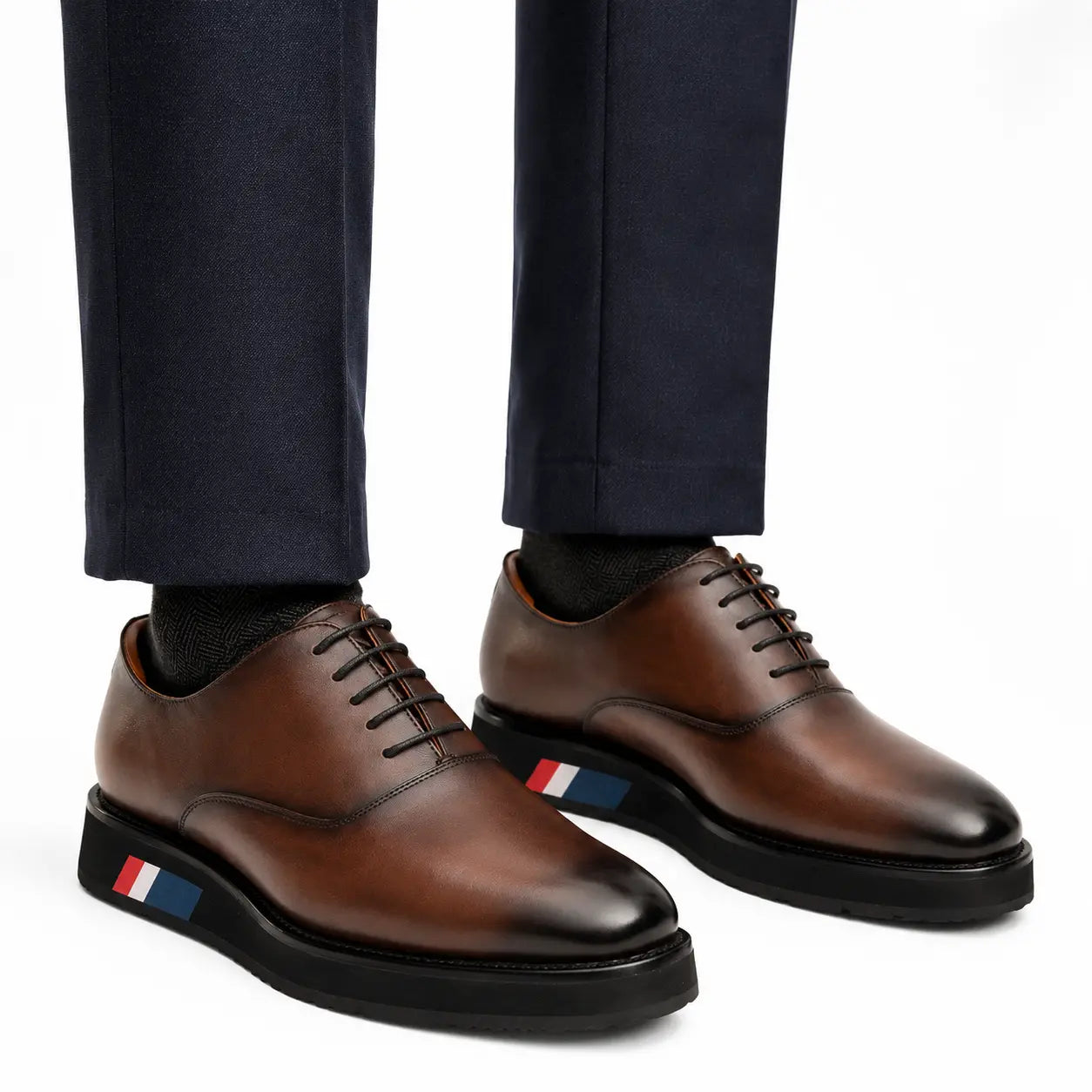 Brown Oxford with Black Sole