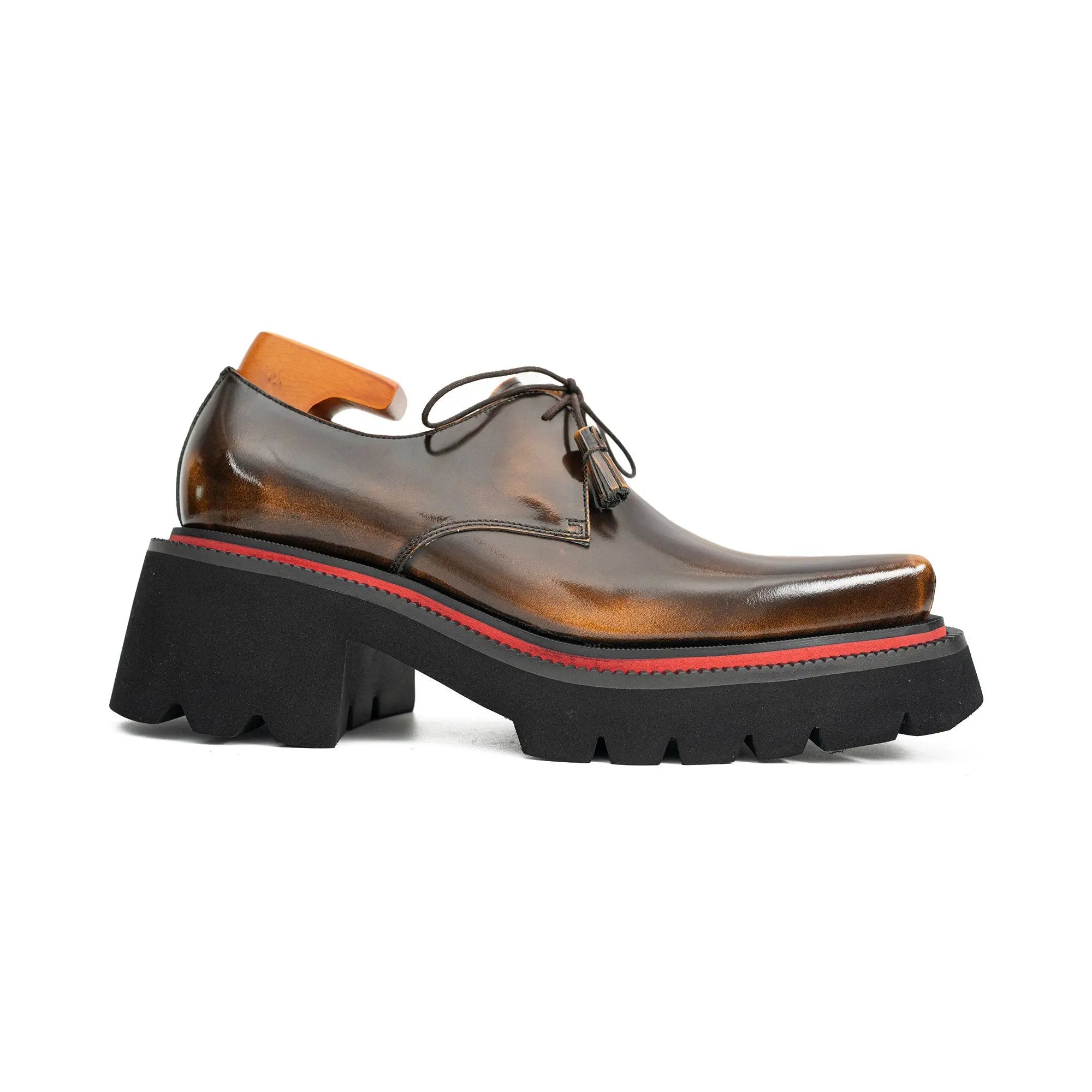 Burnished Square-Toe Lug Derby