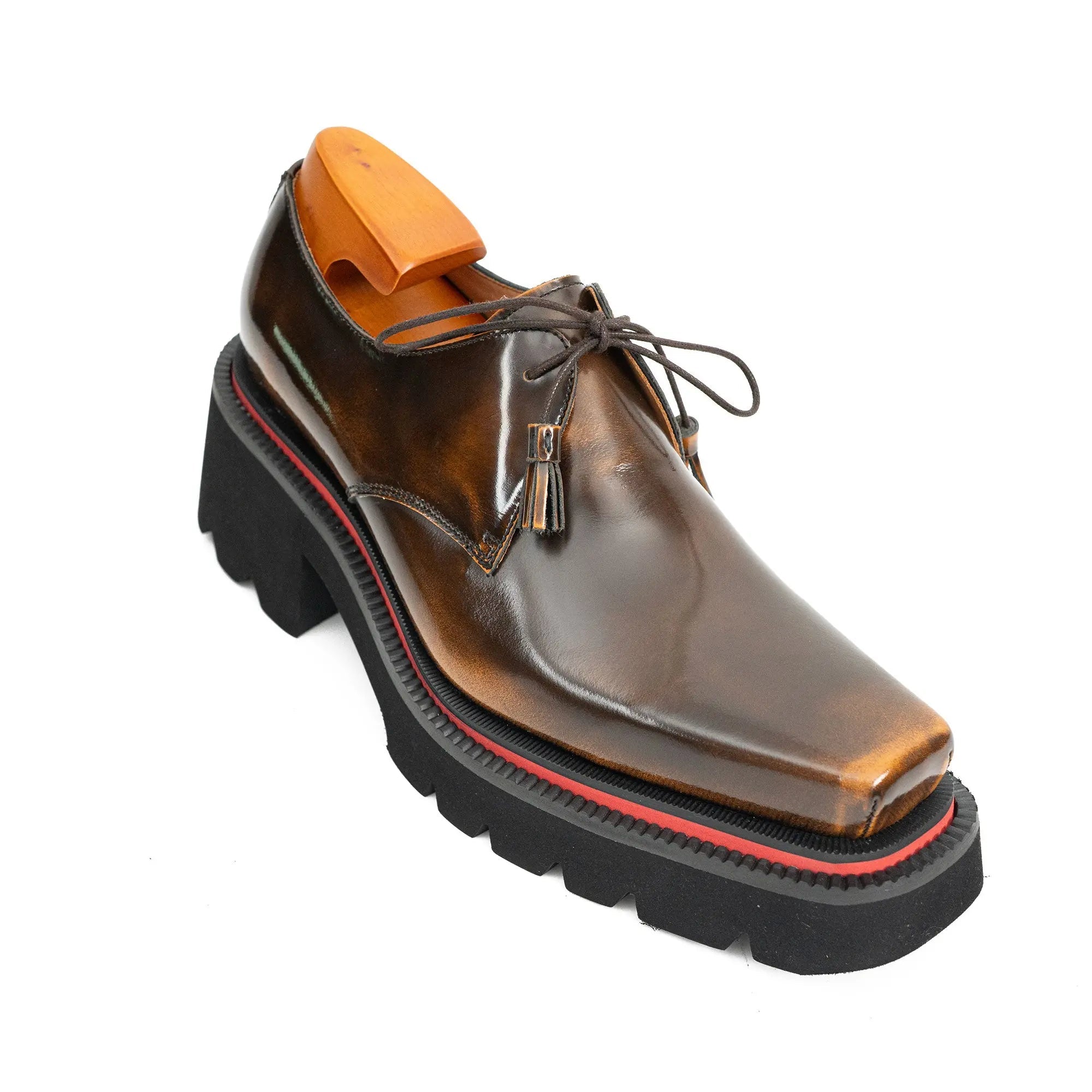Burnished Square-Toe Lug Derby
