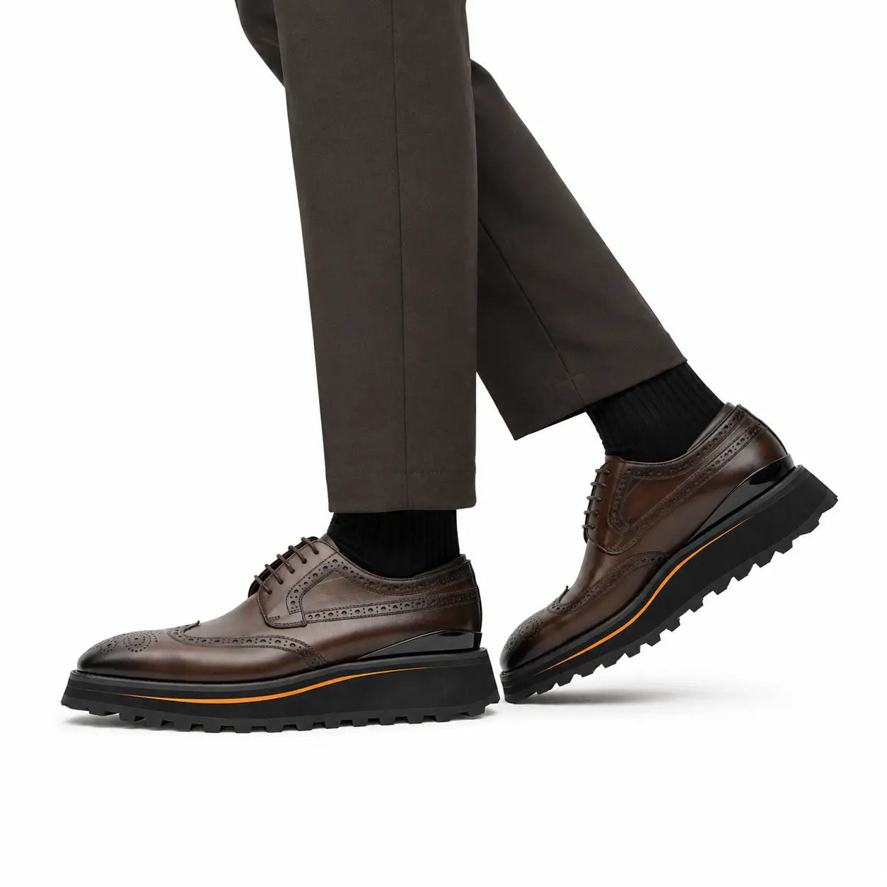 Brown Wingtip Derby with Lug Sole
