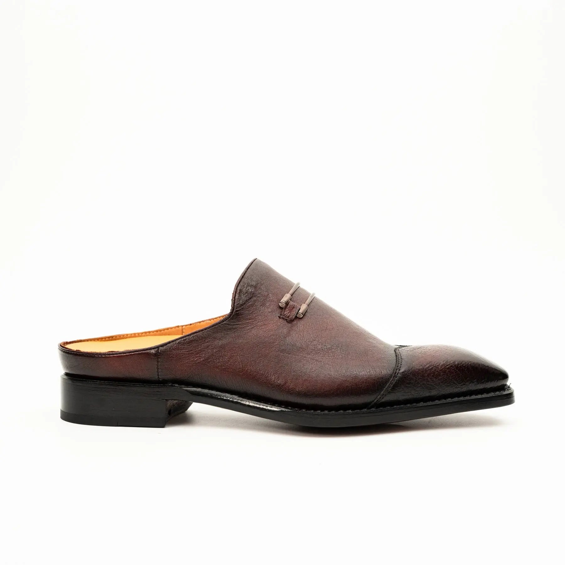 Burgundy Backless Monk Mule