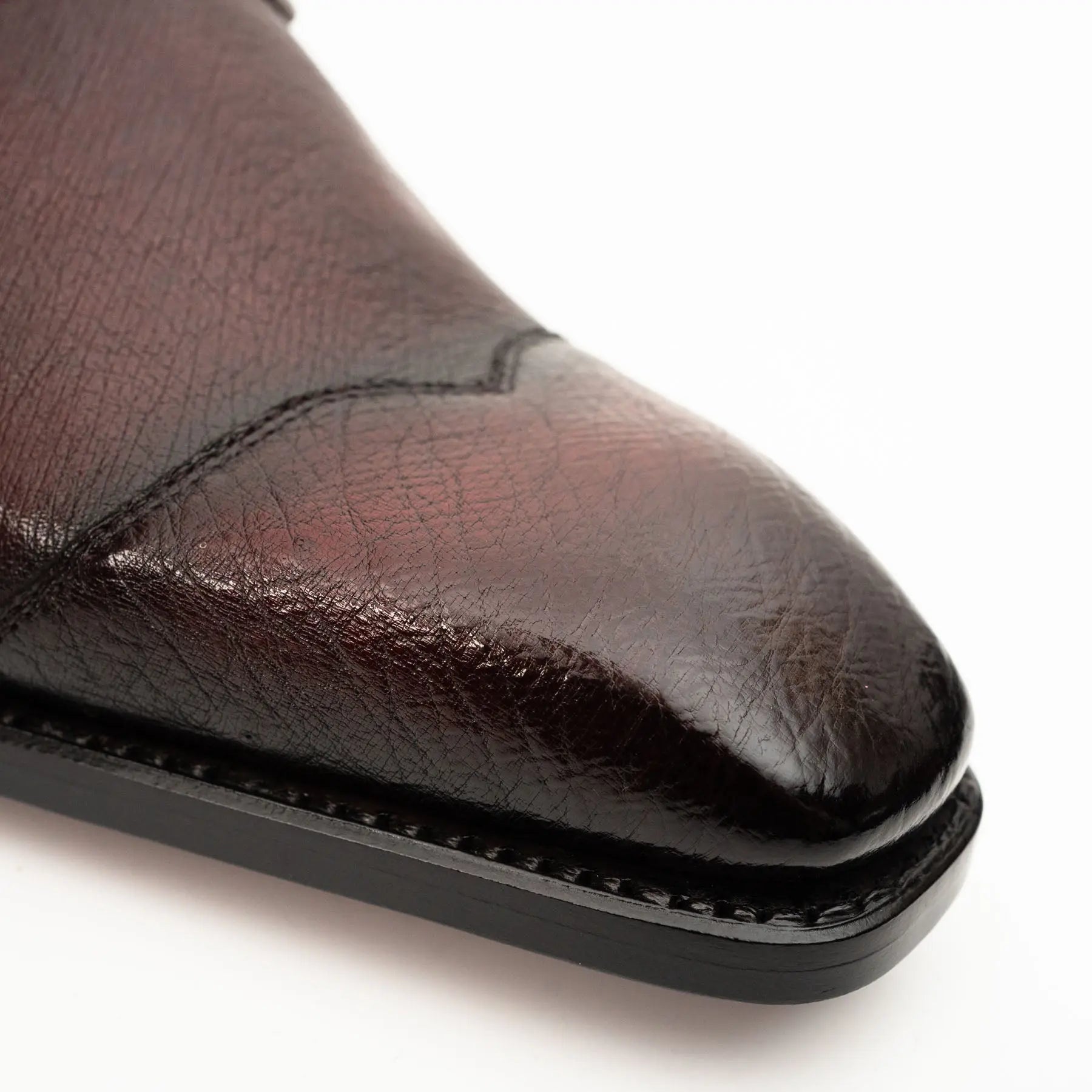 Burgundy Backless Monk Mule