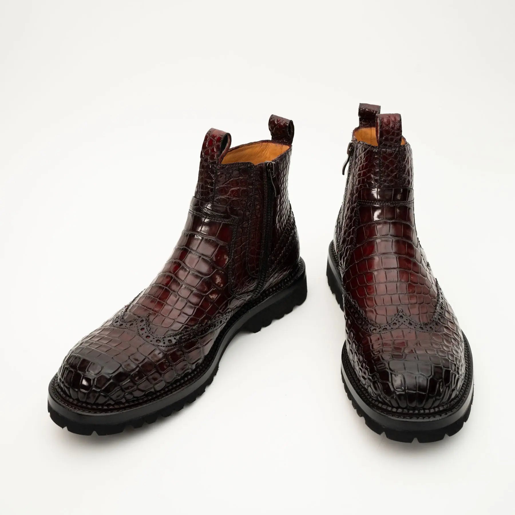 Burgundy Crocodile Chelsea Boot