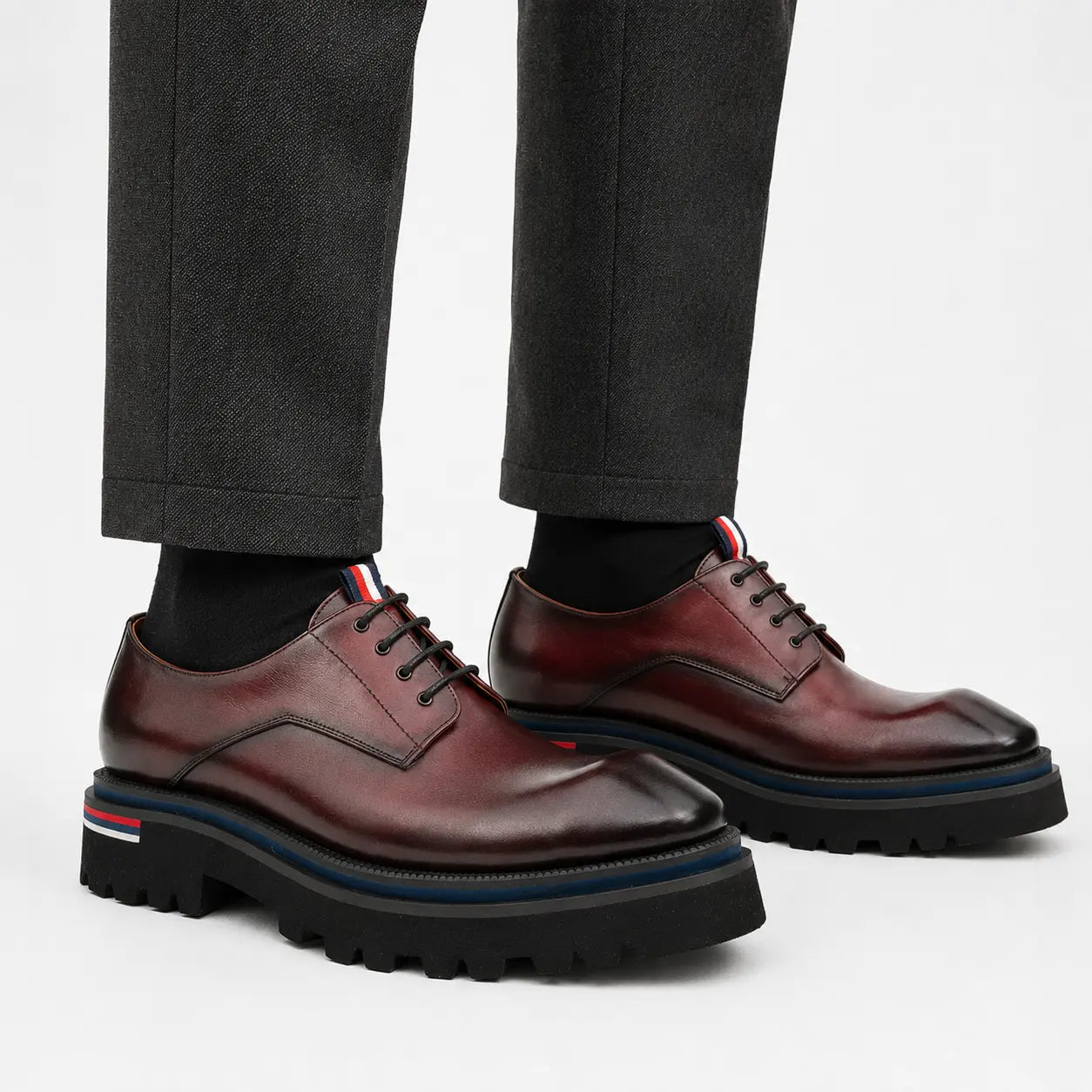 Burgundy Lug Sole Derby
