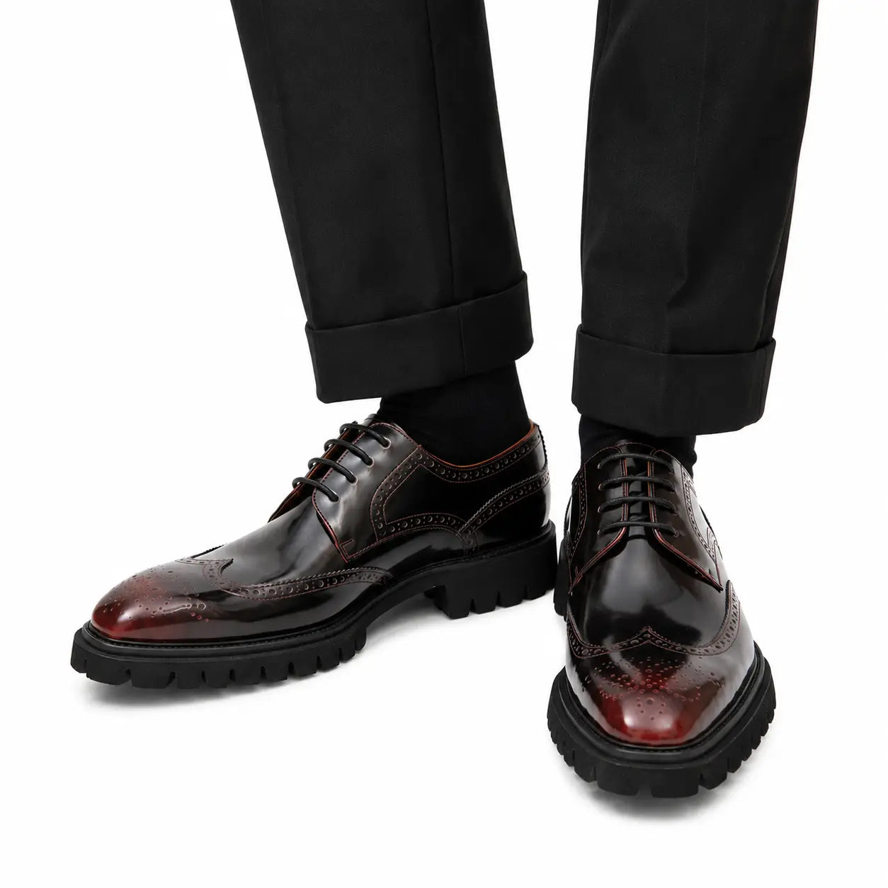 Burgundy Lug Sole Derby