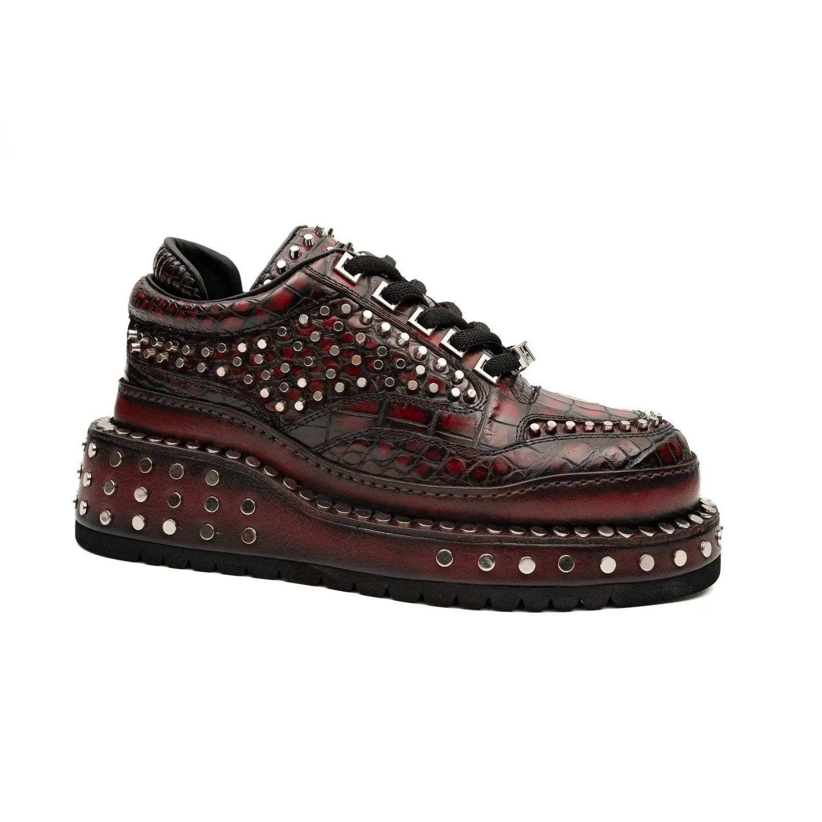 Studded Crocodile Luxury Sneaker
