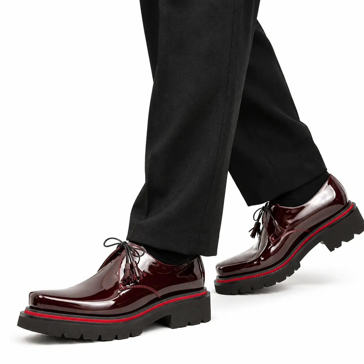 Burgundy Patent Platform Derby