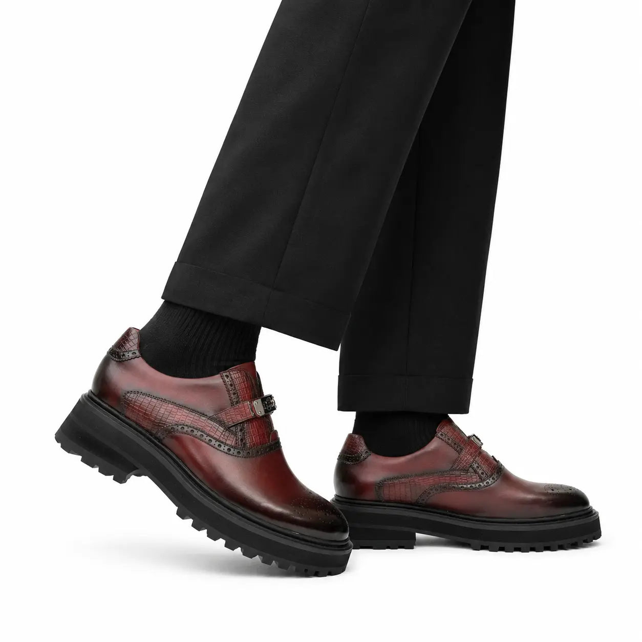 Burgundy Strap Lug Loafer