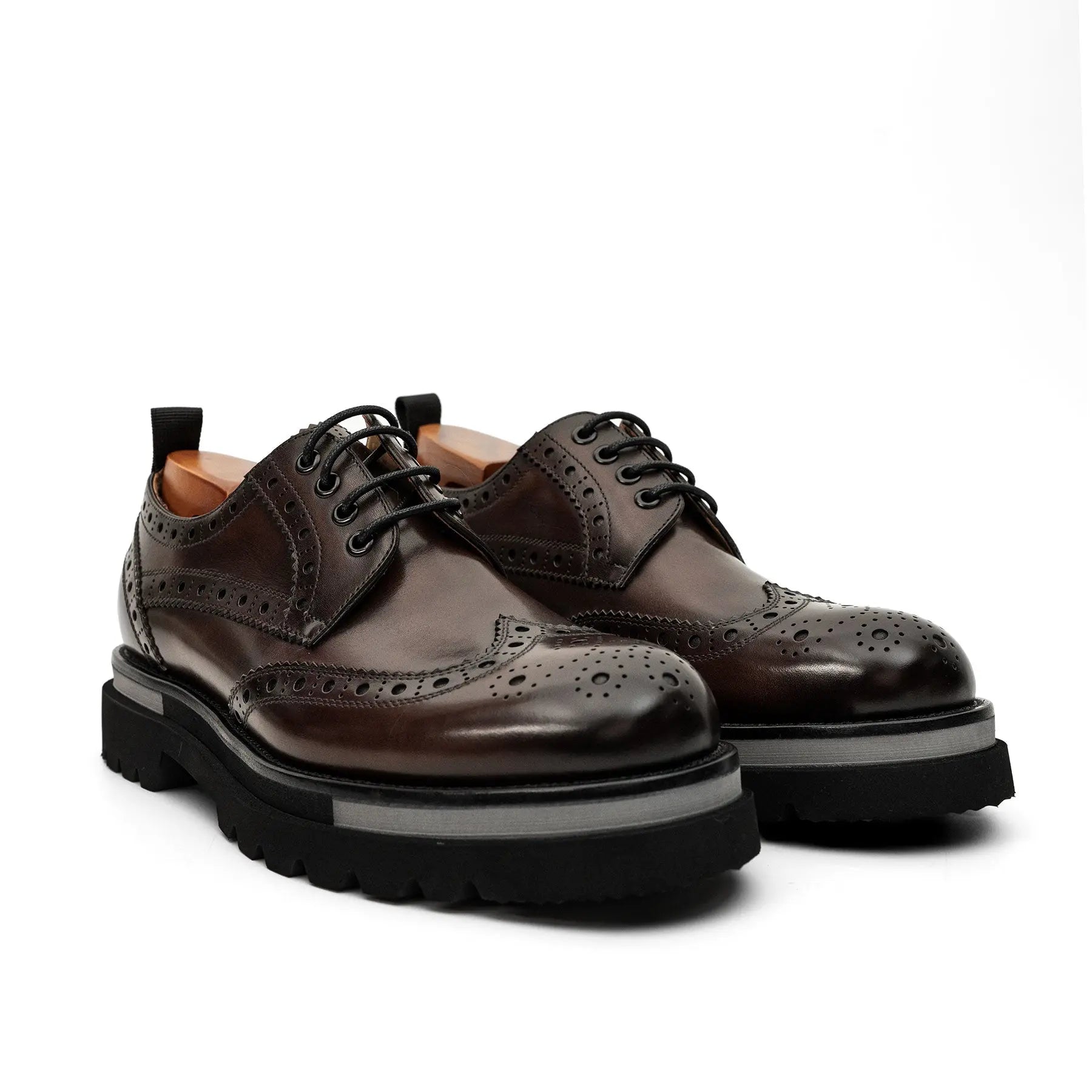 Burnished Brogue Lug-Sole Derby