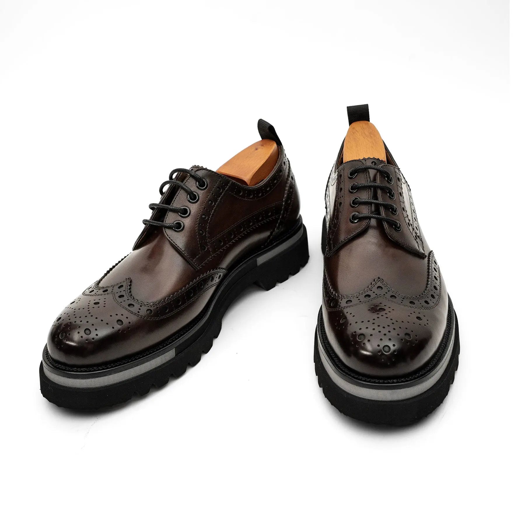 Burnished Brogue Lug-Sole Derby