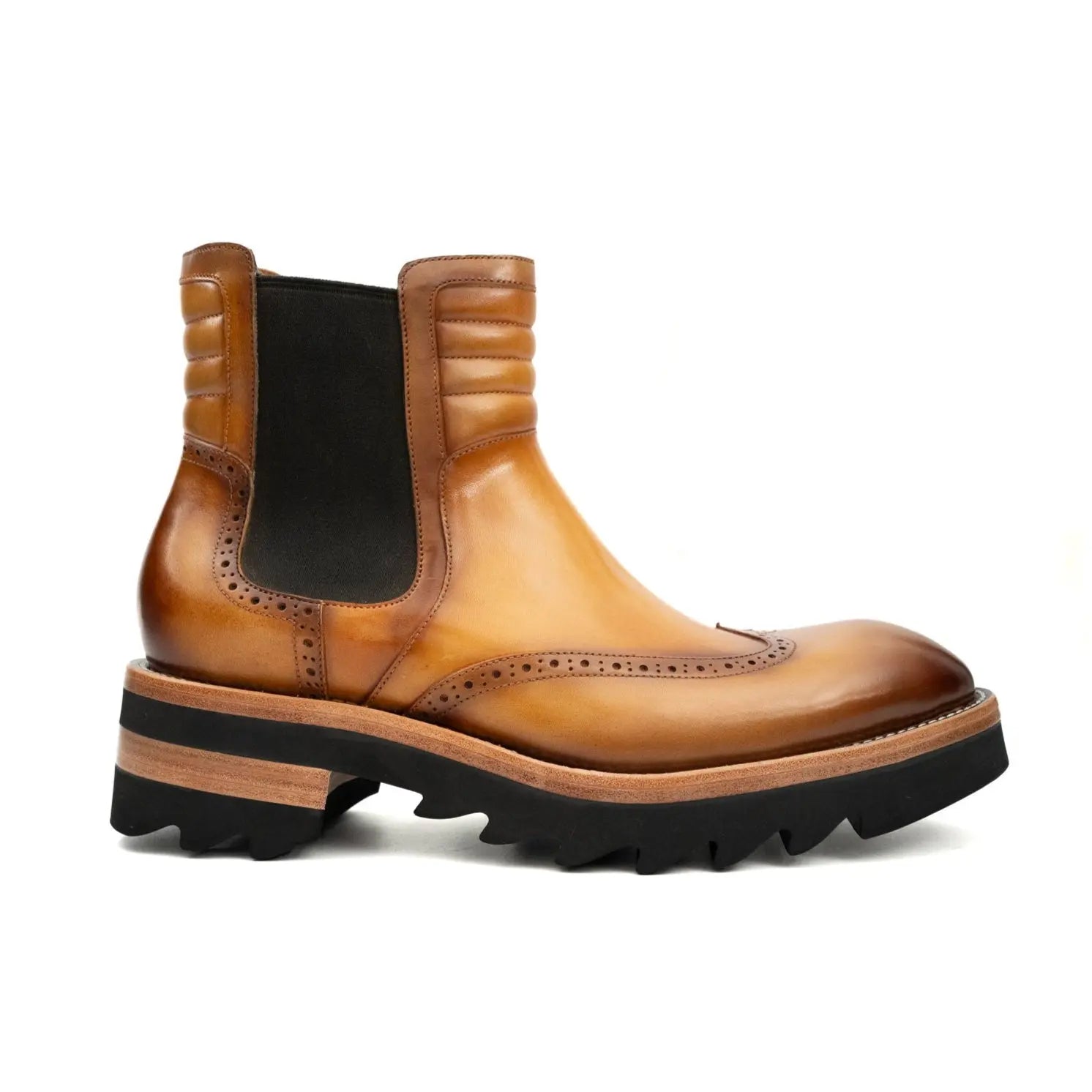 Cognac Lug Sole Chelsea Boot