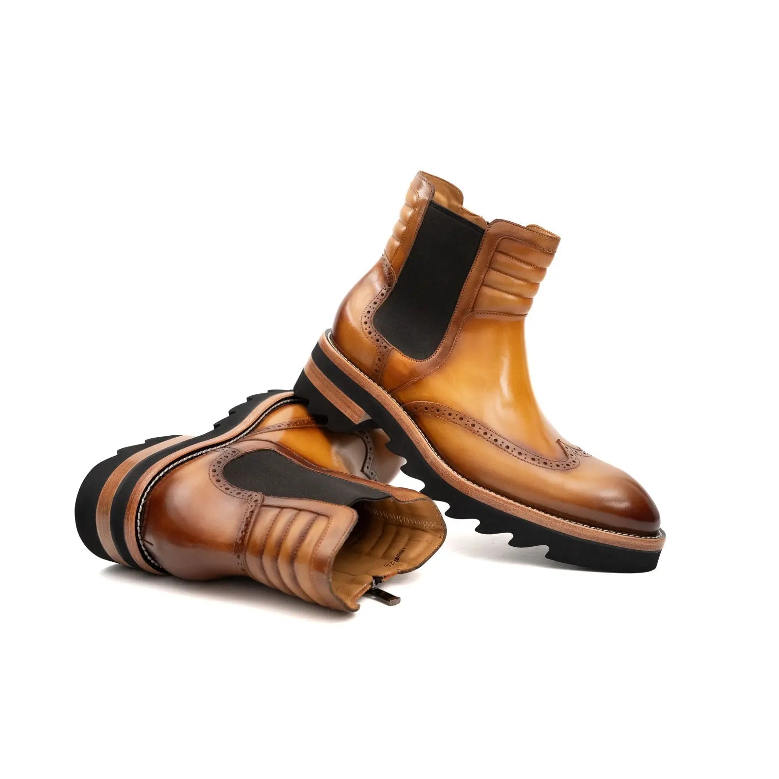 Cognac Lug Sole Chelsea Boot