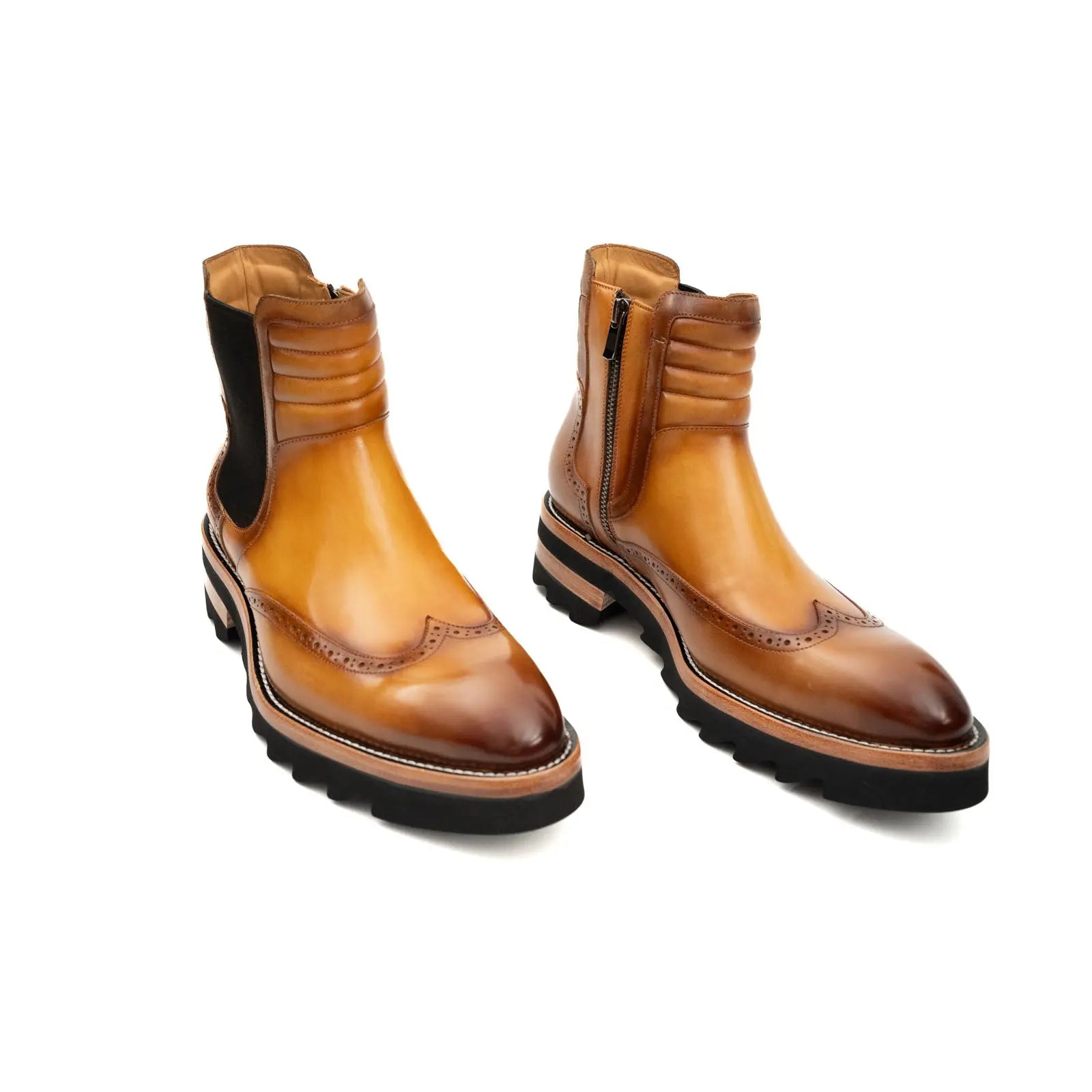 Cognac Lug Sole Chelsea Boot