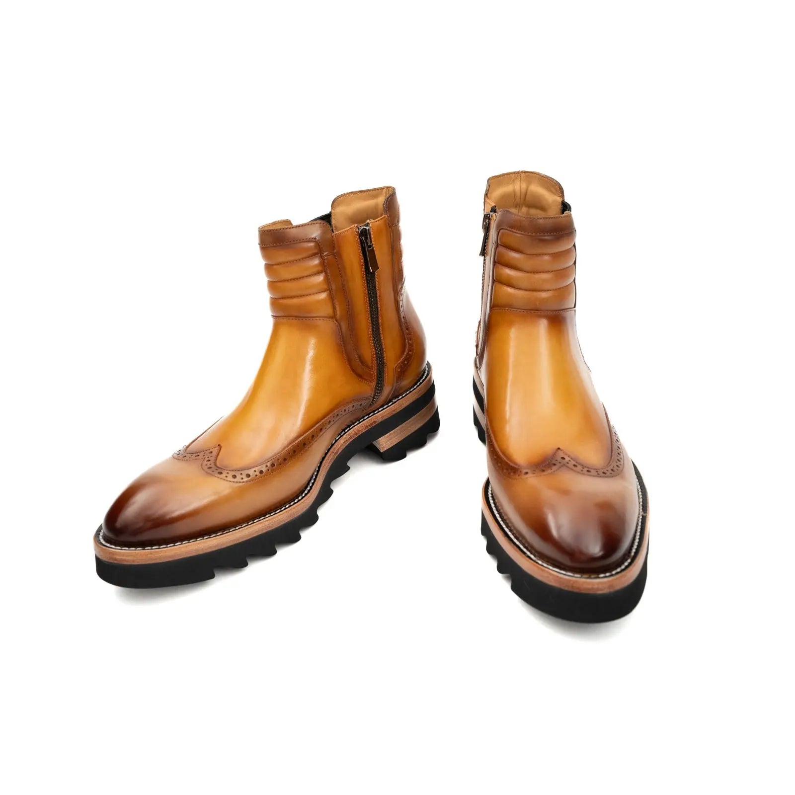 Cognac Lug Sole Chelsea Boot