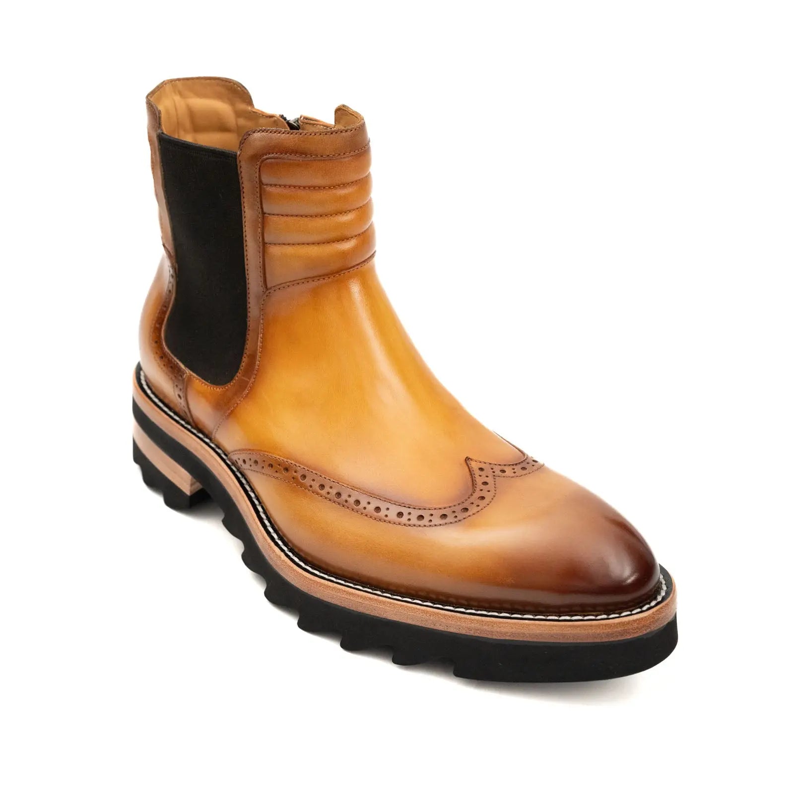 Cognac Lug Sole Chelsea Boot